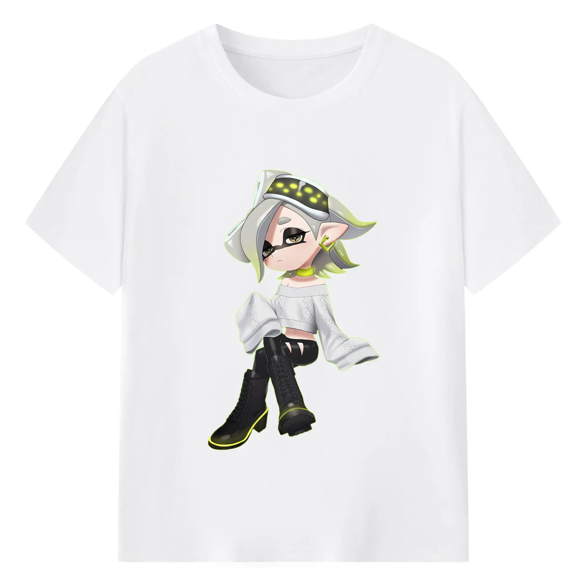 スプラトゥーン グッズ,シオカラーズ ホタル - 綿100％ 半袖Tシャツ ・ フロントプリント ・ 快適 通気性 ・ 日常使い 散歩 スポーツ用