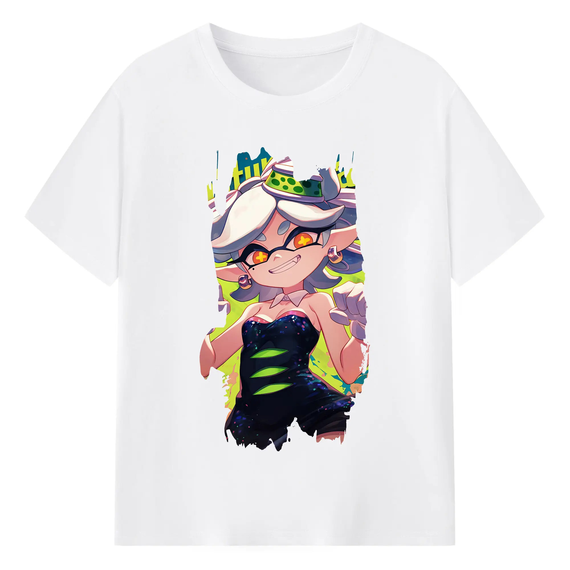 スプラトゥーン グッズ,シオカラーズ ホタル - 綿100％ 半袖Tシャツ ・ フロントプリント ・ 快適 通気性 ・ 日常使い 散歩 スポーツ用