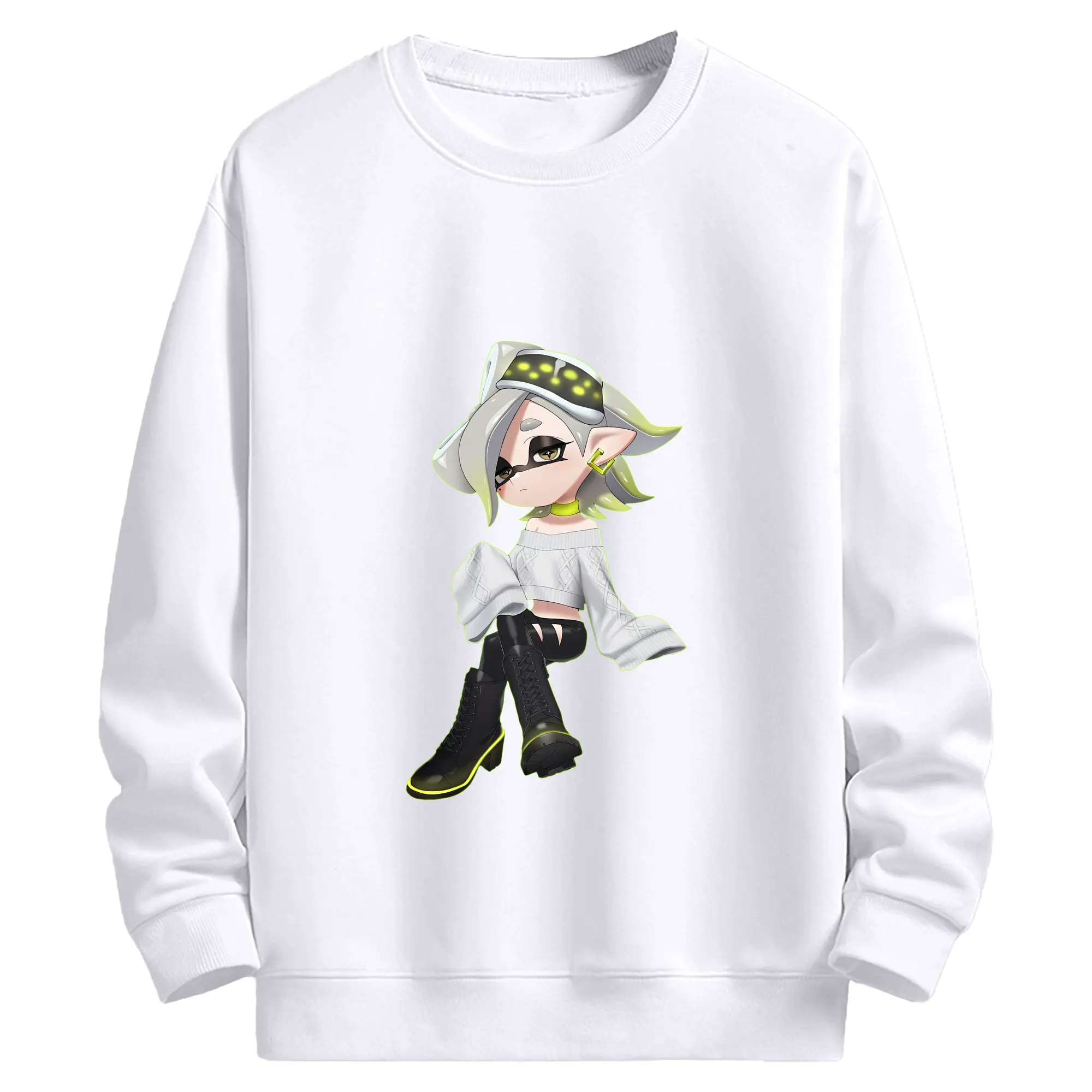 スプラトゥーン グッズ,シオカラーズ ホタル - 高品質 クルーネック スウェット ・ コットン59％ ポリエステル41％ ・ ユニセックス 長袖 トレーナー ・ カジュアル デイリー スポーツ 散歩用