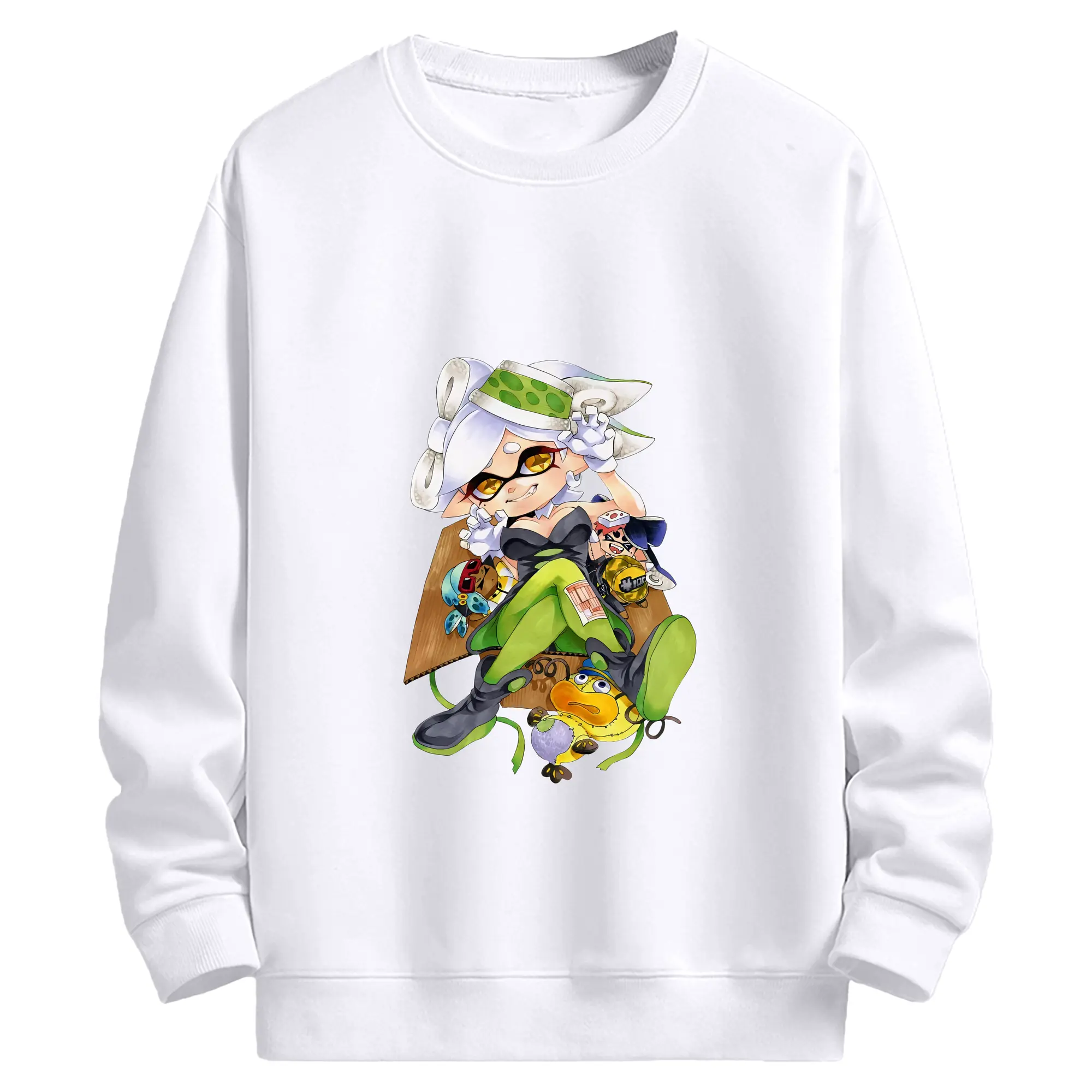 スプラトゥーン グッズ,シオカラーズ ホタル - 高品質 クルーネック スウェット ・ コットン59％ ポリエステル41％ ・ ユニセックス 長袖 トレーナー ・ カジュアル デイリー スポーツ 散歩用