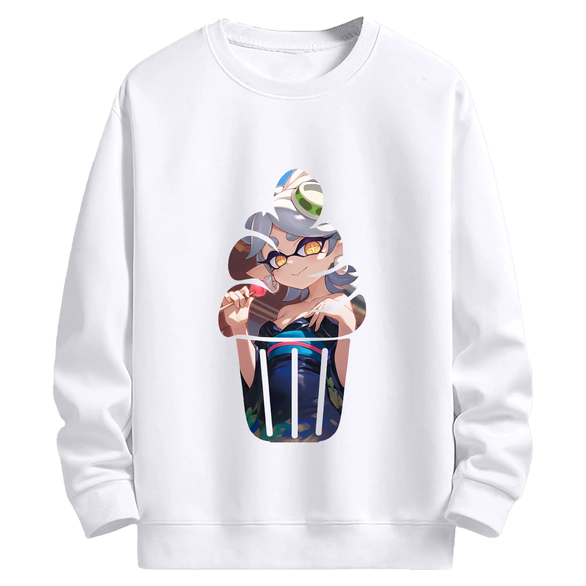 スプラトゥーン グッズ,シオカラーズ ホタル - 高品質 クルーネック スウェット ・ コットン59％ ポリエステル41％ ・ ユニセックス 長袖 トレーナー ・ カジュアル デイリー スポーツ 散歩用