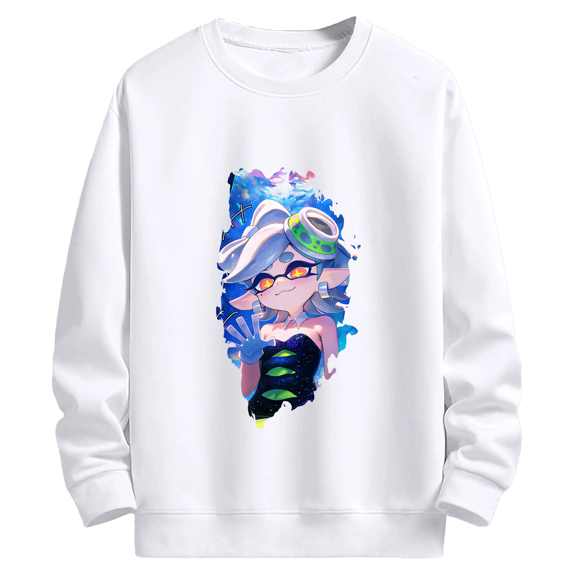 スプラトゥーン グッズ,シオカラーズ ホタル - 高品質 クルーネック スウェット ・ コットン59％ ポリエステル41％ ・ ユニセックス 長袖 トレーナー ・ カジュアル デイリー スポーツ 散歩用