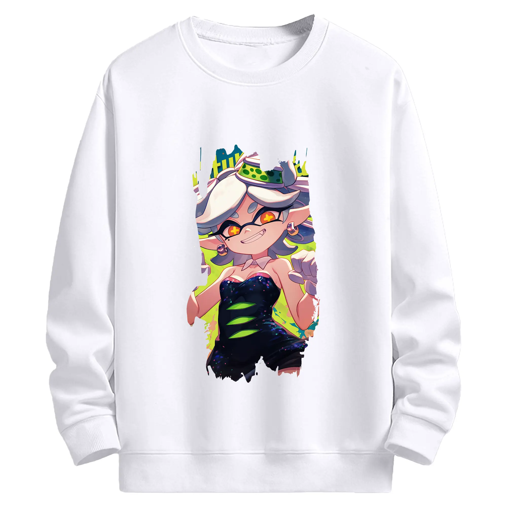 スプラトゥーン グッズ,シオカラーズ ホタル - 高品質 クルーネック スウェット ・ コットン59％ ポリエステル41％ ・ ユニセックス 長袖 トレーナー ・ カジュアル デイリー スポーツ 散歩用