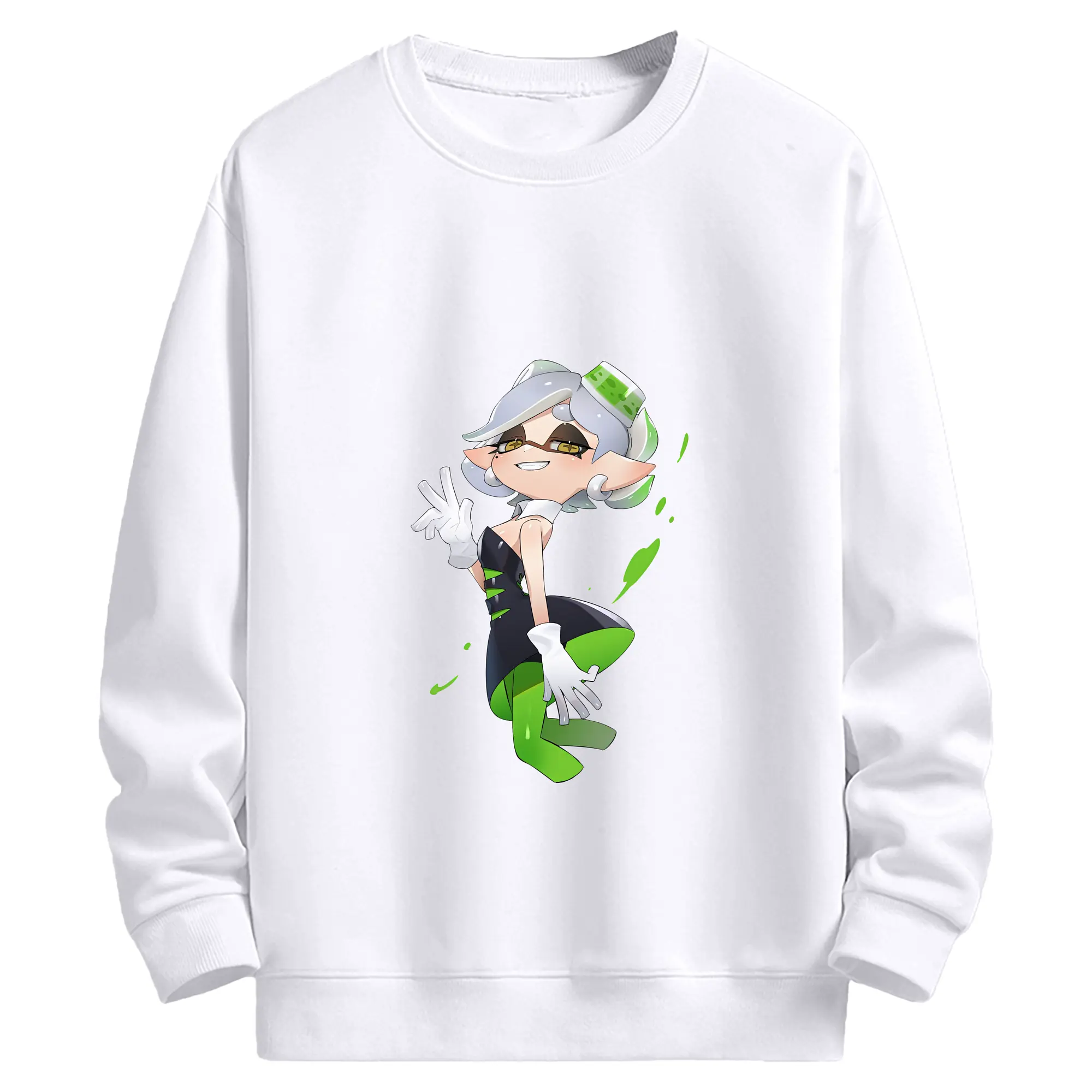 スプラトゥーン グッズ,シオカラーズ ホタル - 高品質 クルーネック スウェット ・ コットン59％ ポリエステル41％ ・ ユニセックス 長袖 トレーナー ・ カジュアル デイリー スポーツ 散歩用