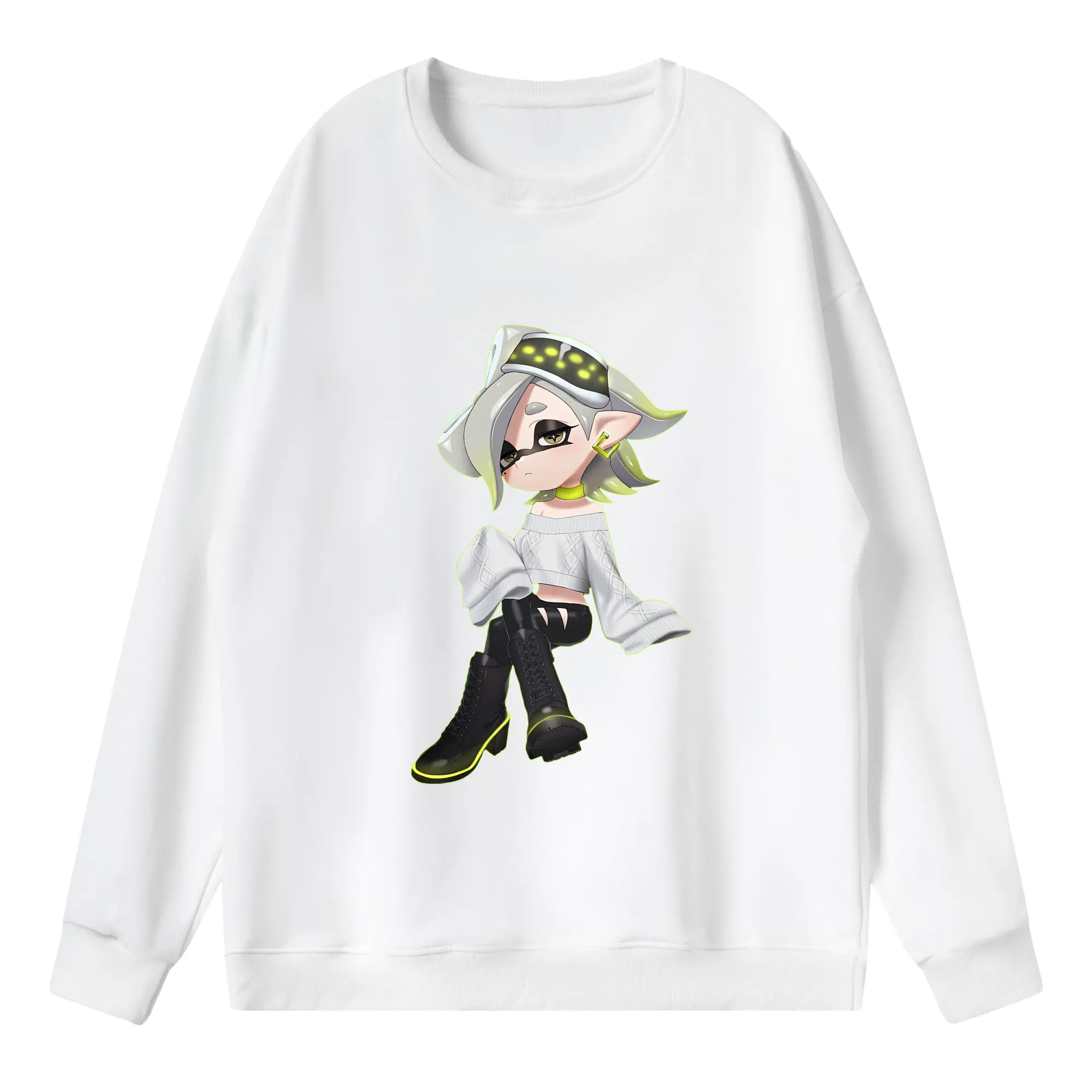 スプラトゥーン グッズ,シオカラーズ ホタル - 薄手 クルーネック スウェット 裏毛260g · ポリエステル 春秋向け カジュアル 男女兼用 · トレーナー デイリー スポーツ 散歩に最適