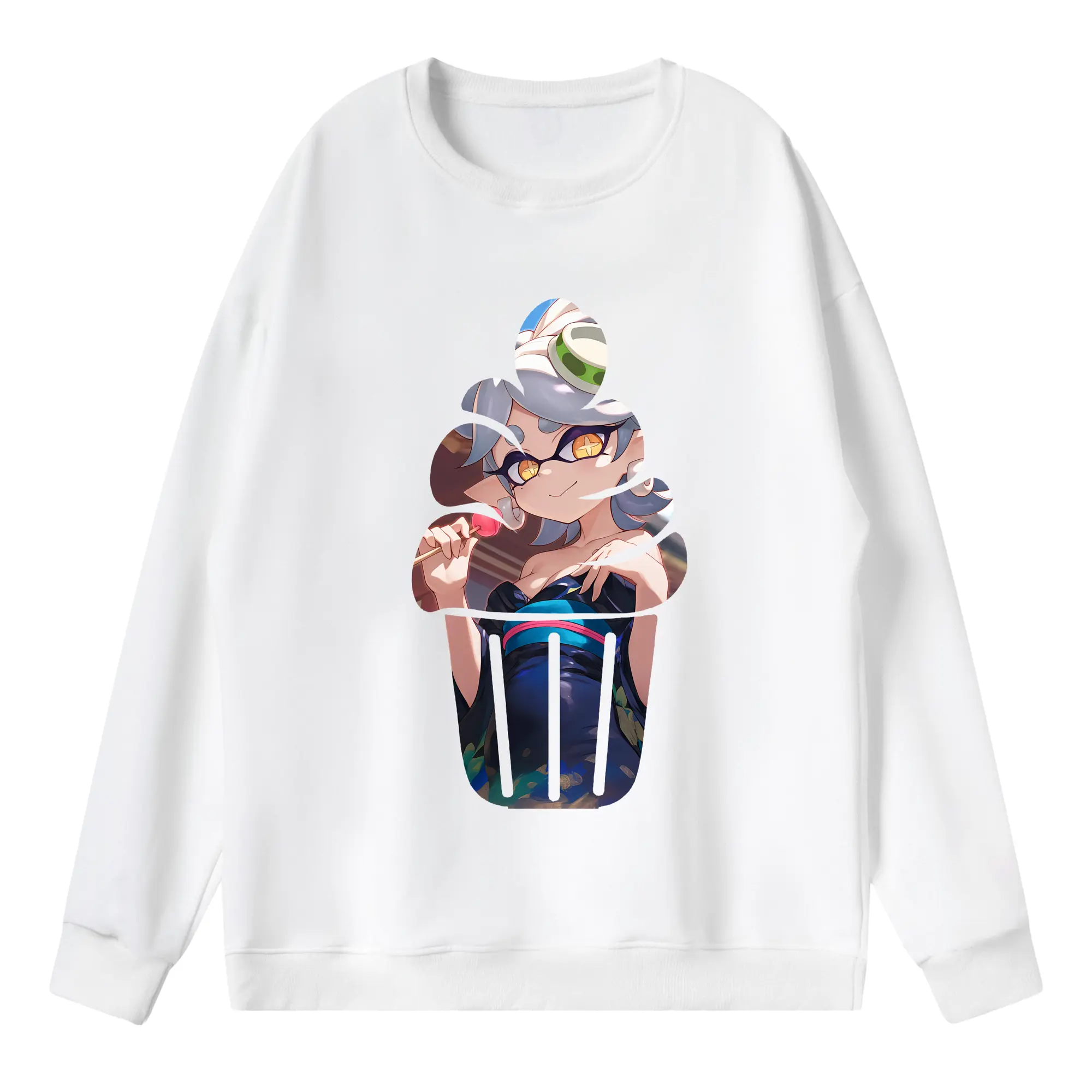 スプラトゥーン グッズ,シオカラーズ ホタル - 薄手 クルーネック スウェット 裏毛260g · ポリエステル 春秋向け カジュアル 男女兼用 · トレーナー デイリー スポーツ 散歩に最適