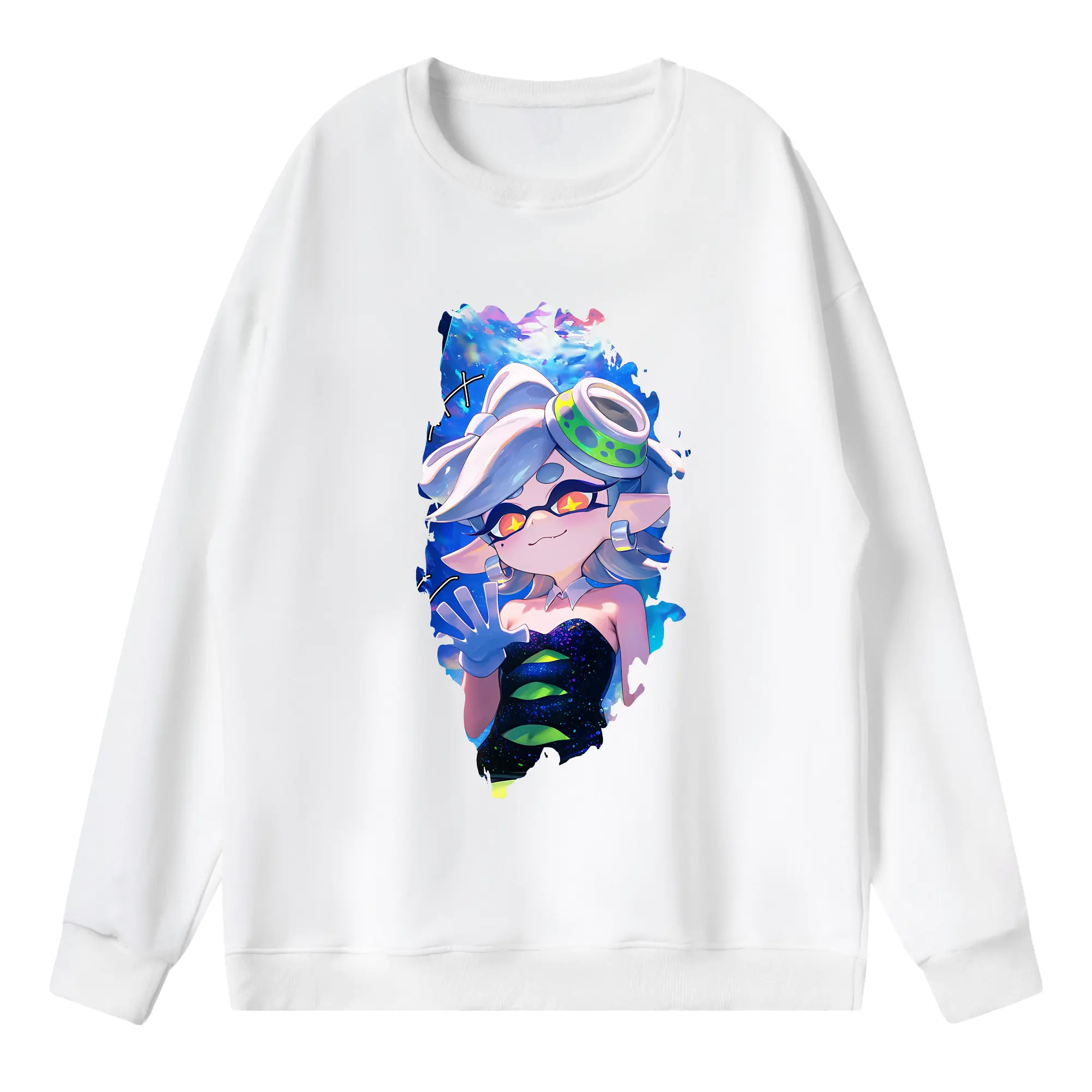 スプラトゥーン グッズ,シオカラーズ ホタル - 薄手 クルーネック スウェット 裏毛260g · ポリエステル 春秋向け カジュアル 男女兼用 · トレーナー デイリー スポーツ 散歩に最適