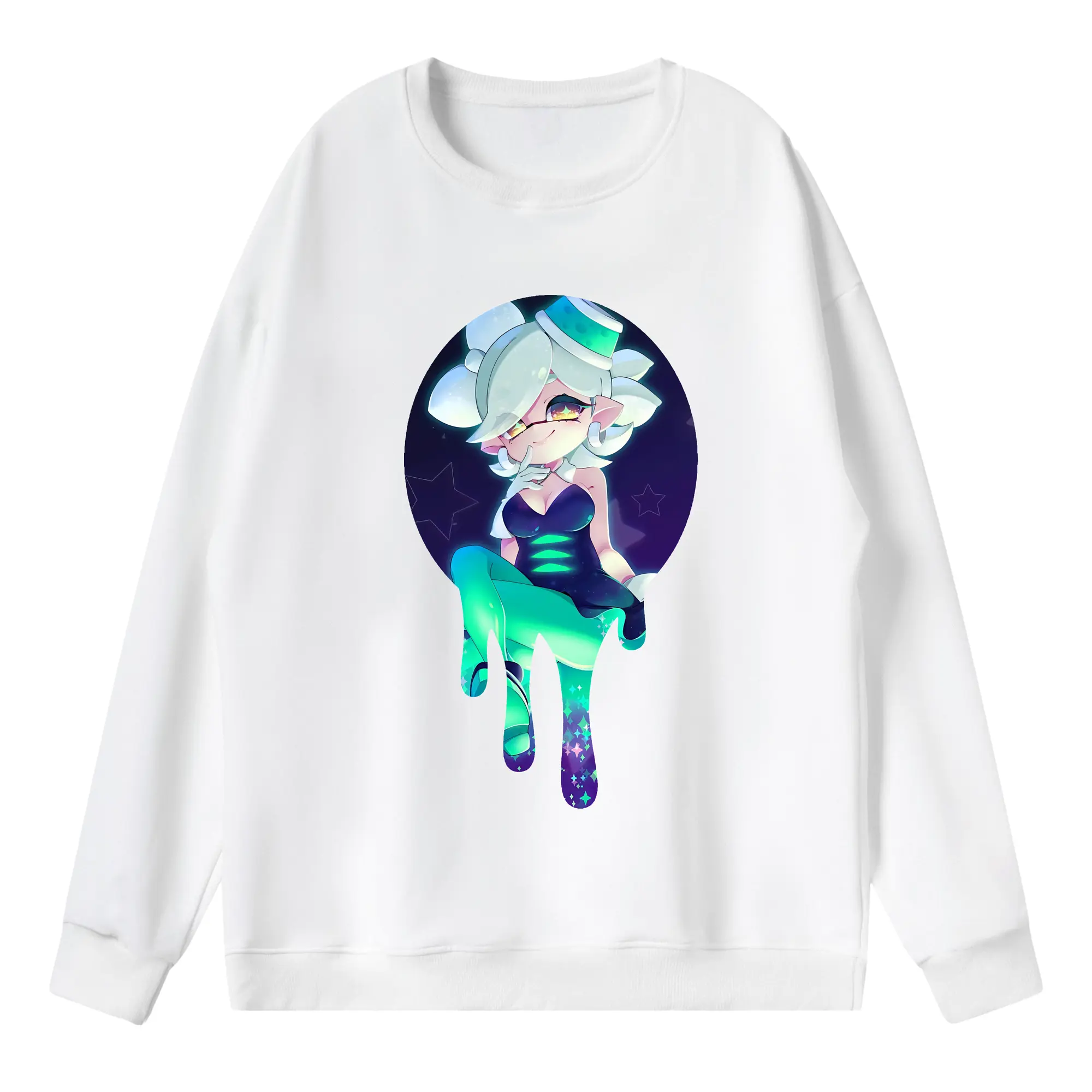 スプラトゥーン グッズ,シオカラーズ ホタル - 薄手 クルーネック スウェット 裏毛260g · ポリエステル 春秋向け カジュアル 男女兼用 · トレーナー デイリー スポーツ 散歩に最適