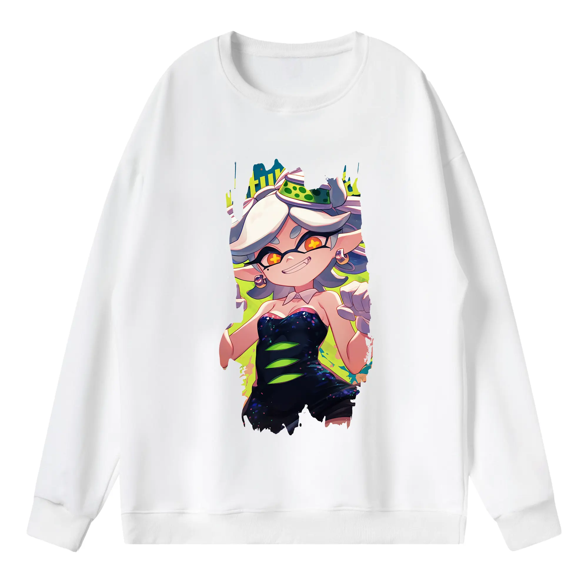 スプラトゥーン グッズ,シオカラーズ ホタル - 薄手 クルーネック スウェット 裏毛260g · ポリエステル 春秋向け カジュアル 男女兼用 · トレーナー デイリー スポーツ 散歩に最適