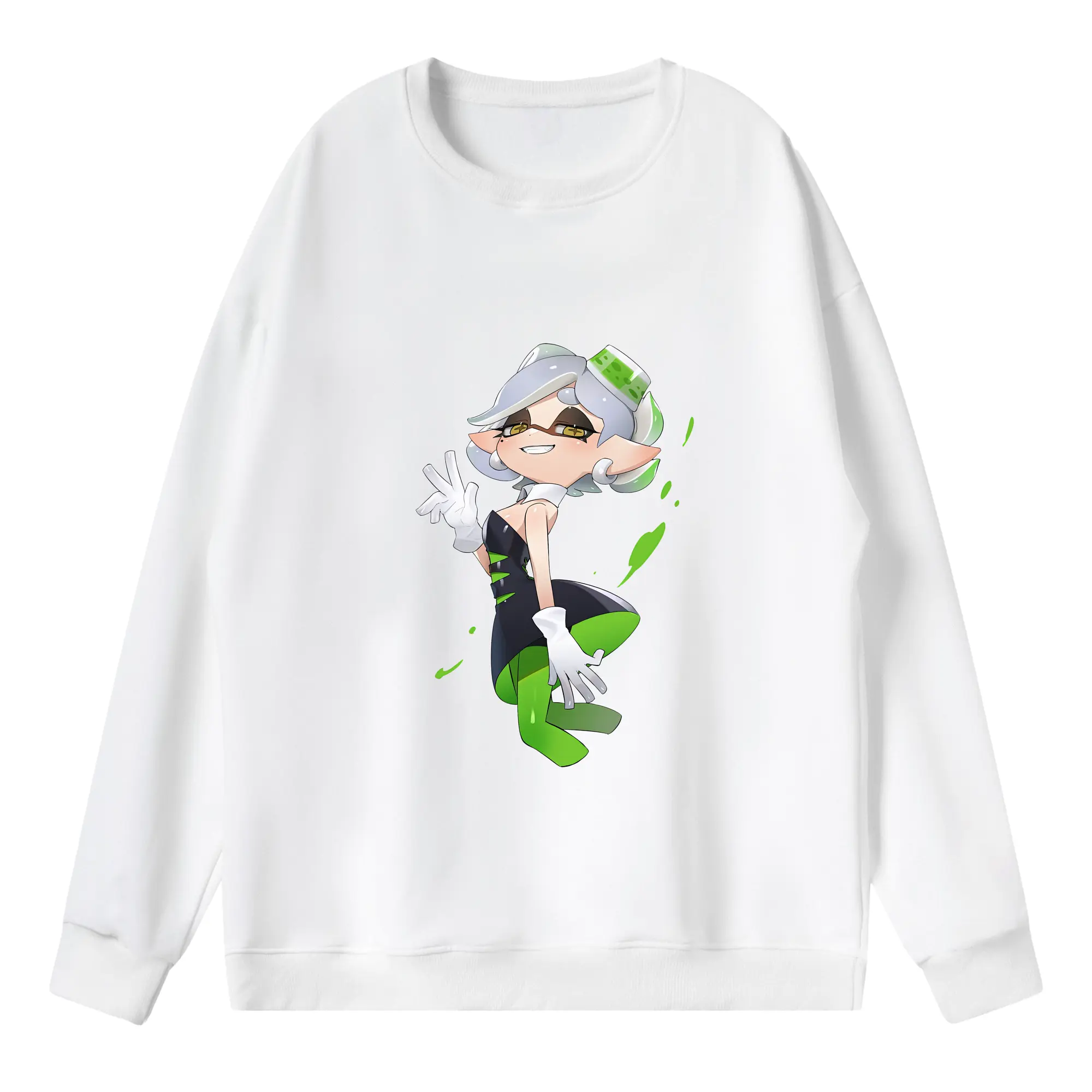 スプラトゥーン グッズ,シオカラーズ ホタル - 薄手 クルーネック スウェット 裏毛260g · ポリエステル 春秋向け カジュアル 男女兼用 · トレーナー デイリー スポーツ 散歩に最適