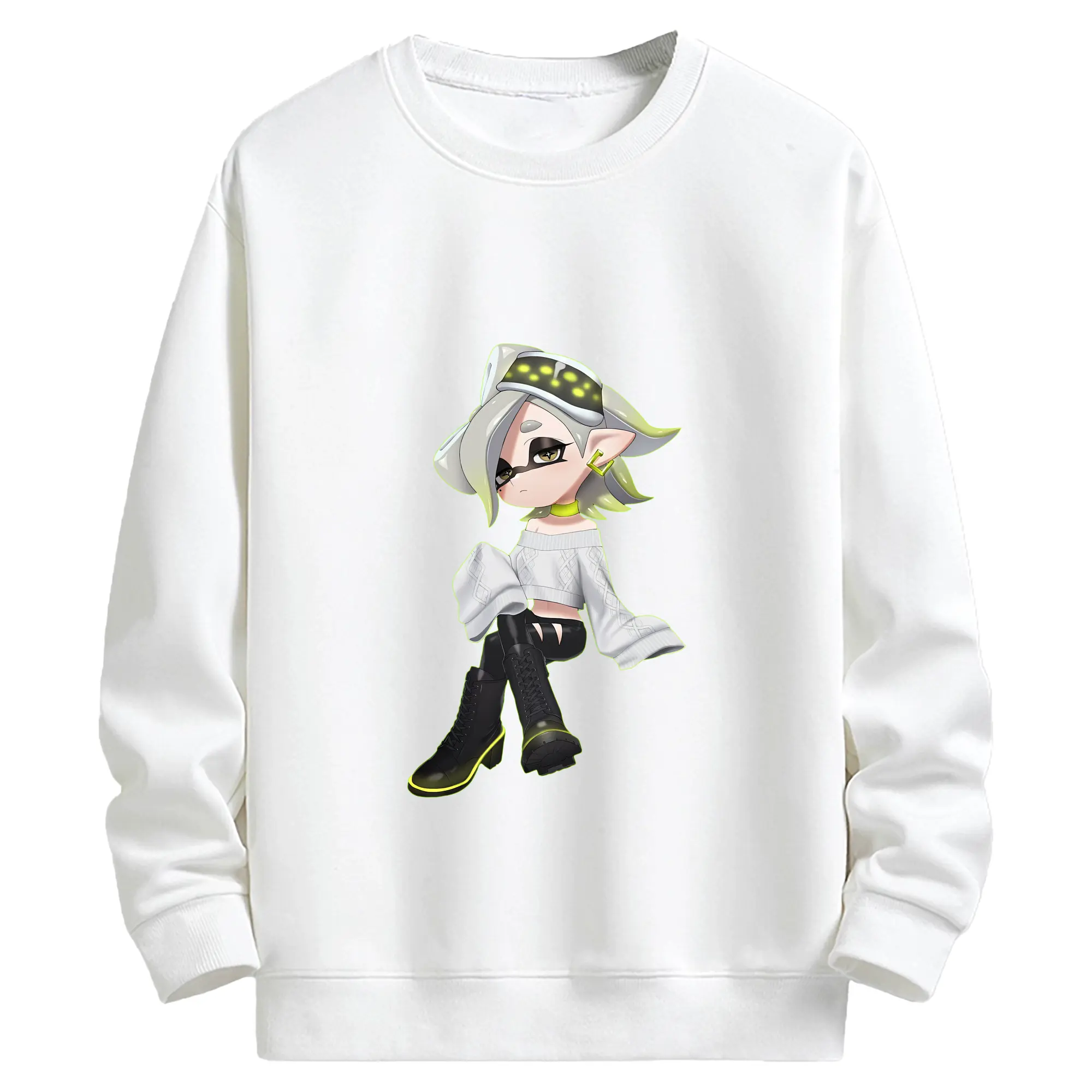 スプラトゥーン グッズ,シオカラーズ ホタル - キッズ クルーネックスウェットシャツ ・ フロントプリント ・ 綿80％ ポリエステル20％ ・ 快適 通学 スポーツ 日常使い お散歩用