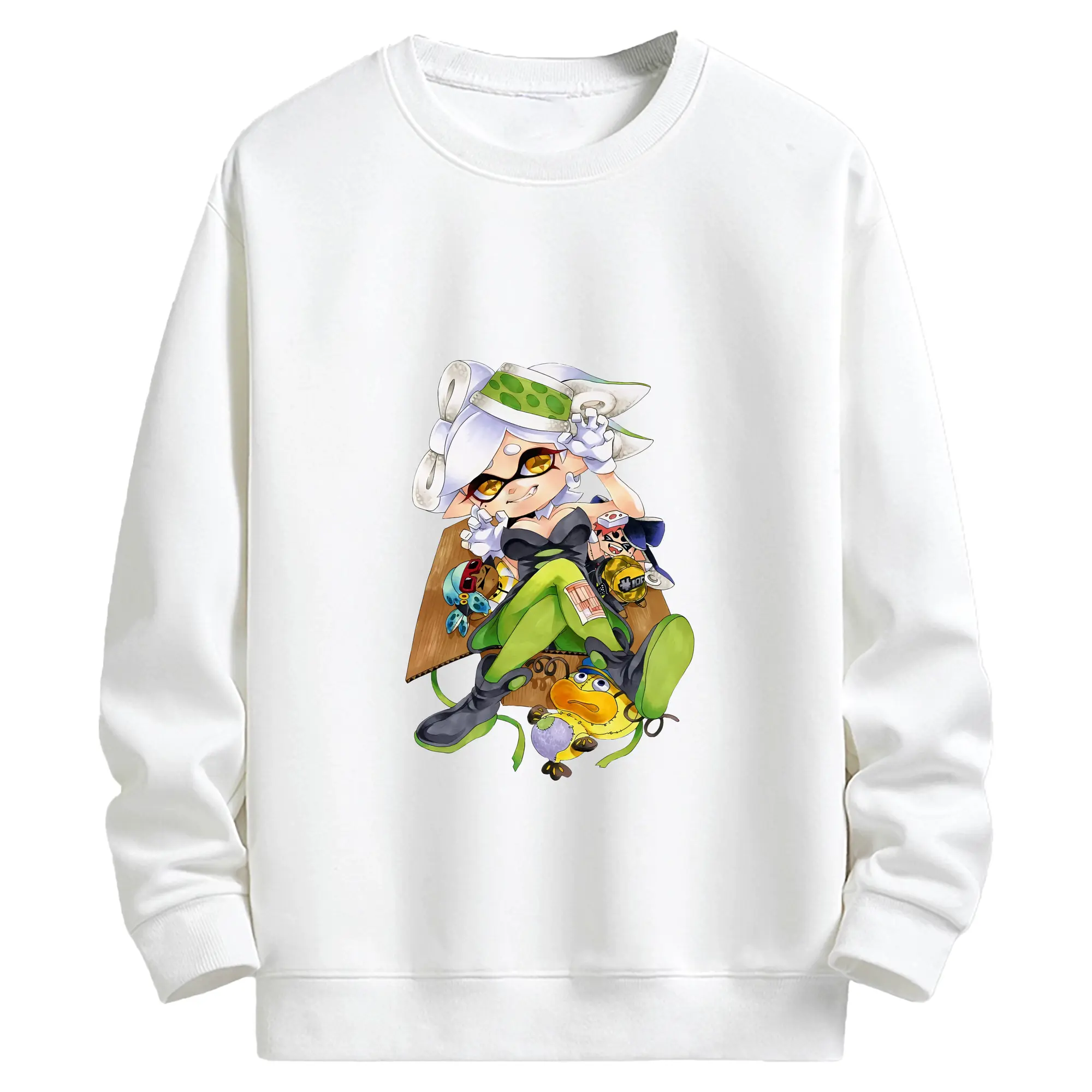 スプラトゥーン グッズ,シオカラーズ ホタル - キッズ クルーネックスウェットシャツ ・ フロントプリント ・ 綿80％ ポリエステル20％ ・ 快適 通学 スポーツ 日常使い お散歩用