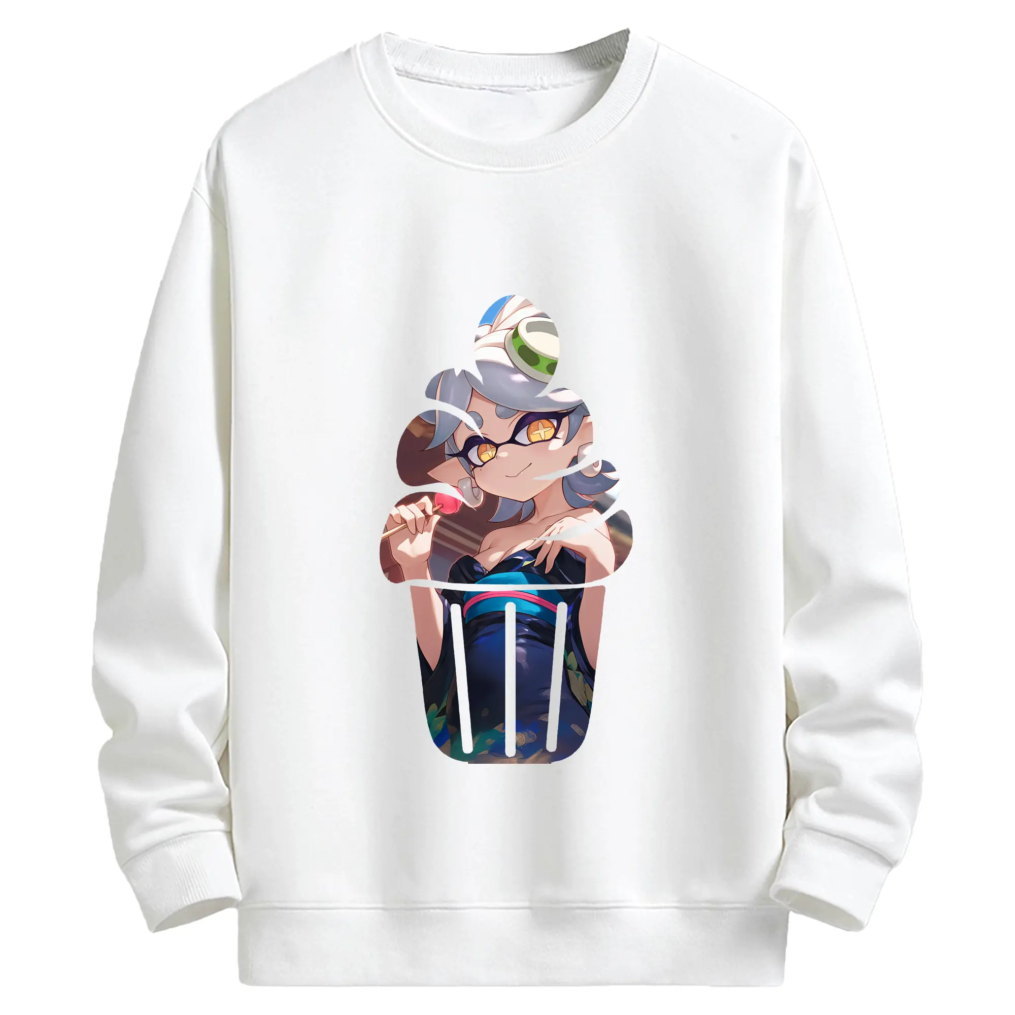 スプラトゥーン グッズ,シオカラーズ ホタル - キッズ クルーネックスウェットシャツ ・ フロントプリント ・ 綿80％ ポリエステル20％ ・ 快適 通学 スポーツ 日常使い お散歩用