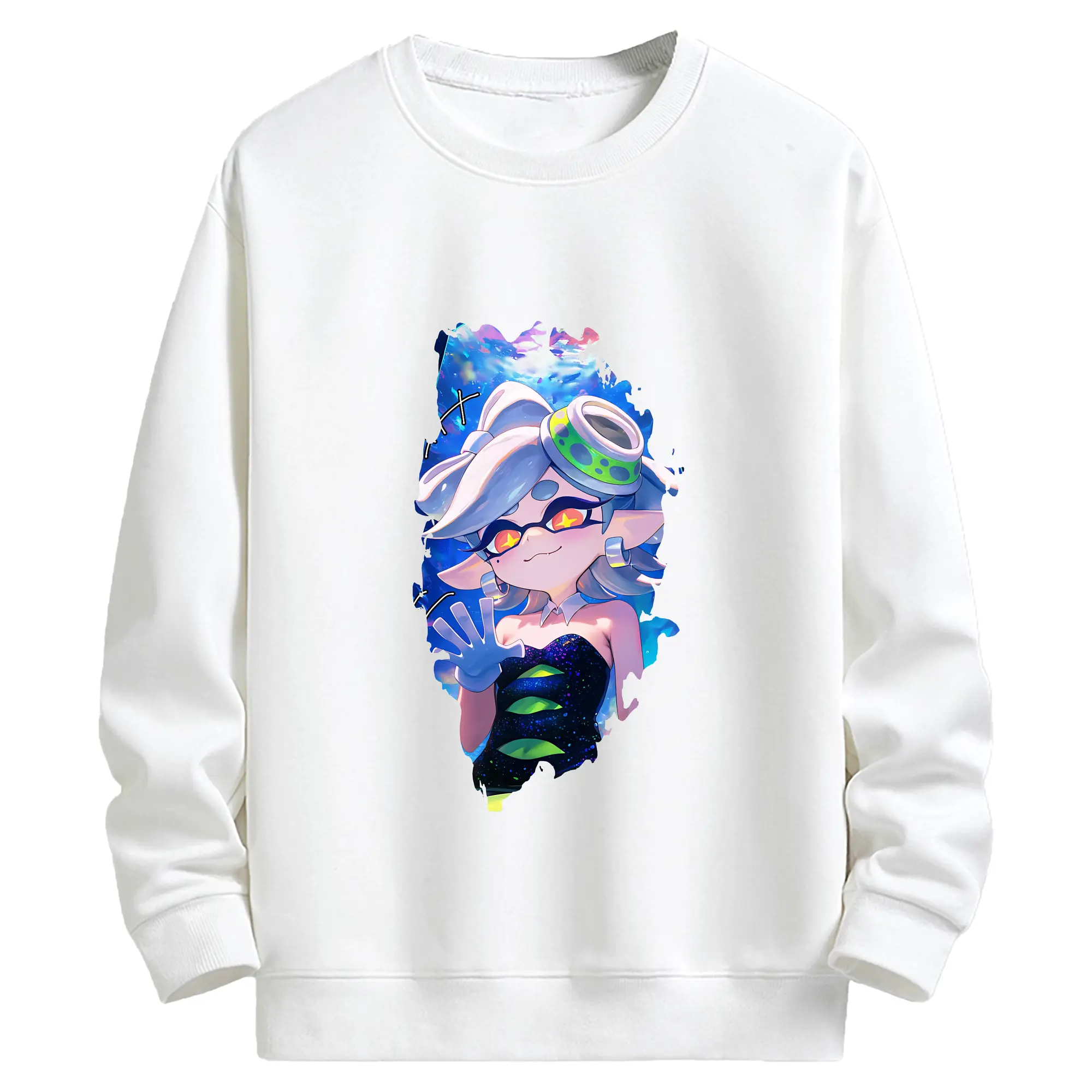 スプラトゥーン グッズ,シオカラーズ ホタル - キッズ クルーネックスウェットシャツ ・ フロントプリント ・ 綿80％ ポリエステル20％ ・ 快適 通学 スポーツ 日常使い お散歩用