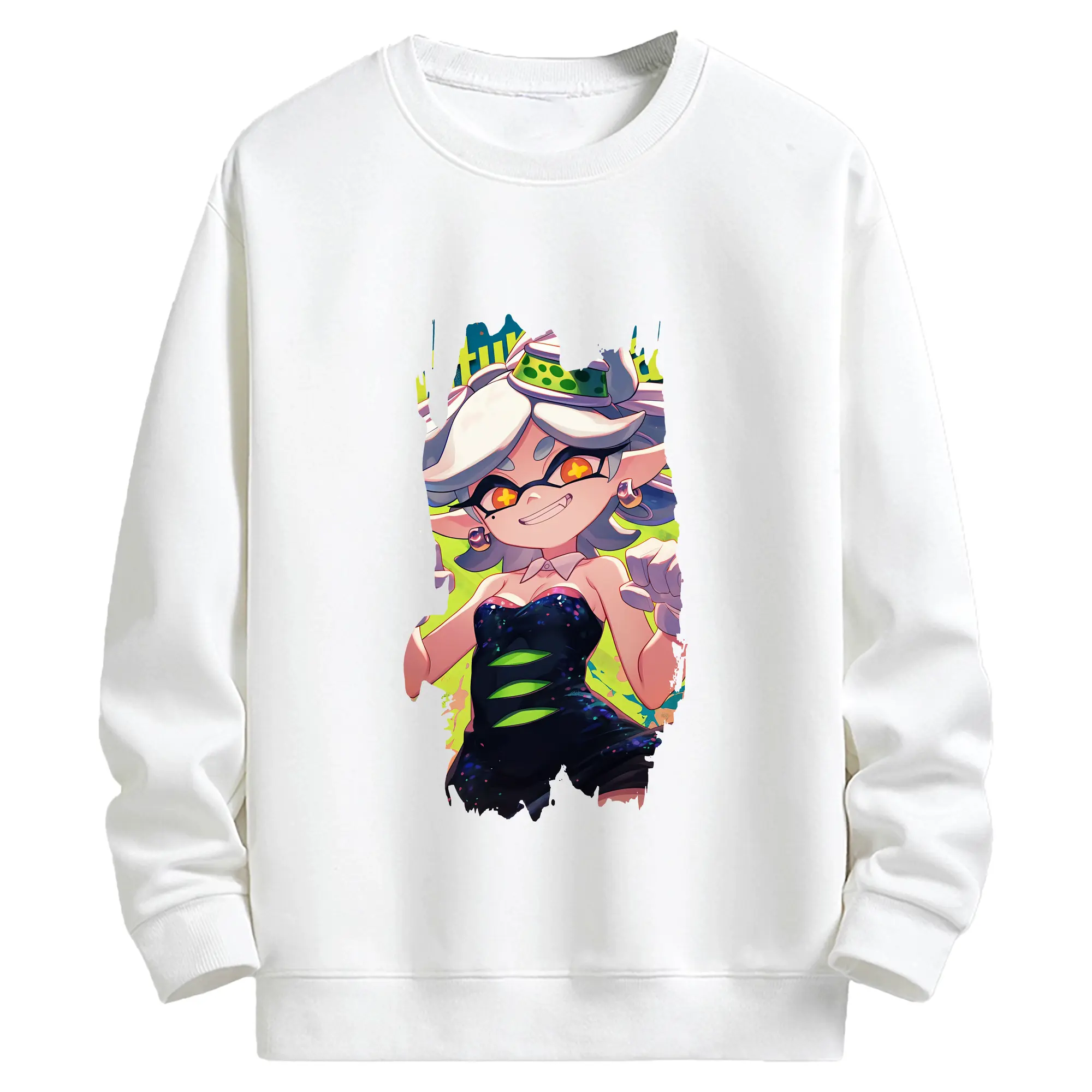 スプラトゥーン グッズ,シオカラーズ ホタル - キッズ クルーネックスウェットシャツ ・ フロントプリント ・ 綿80％ ポリエステル20％ ・ 快適 通学 スポーツ 日常使い お散歩用