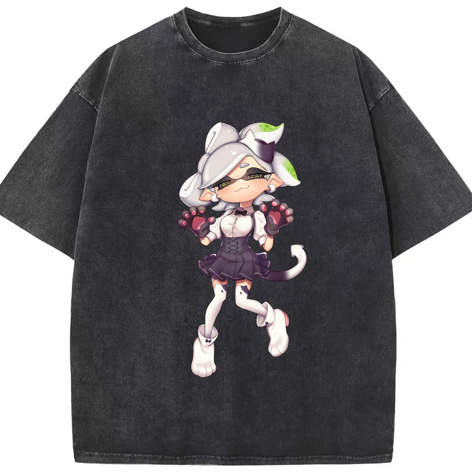 スプラトゥーン グッズ,シオカラーズ ホタル - 綿100％ ヴィンテージ風 半袖Tシャツ ・ フロントプリント ・ 柔らか肌触り ・ 通気性 快適 ・ スポーツ カジュアル 外出用