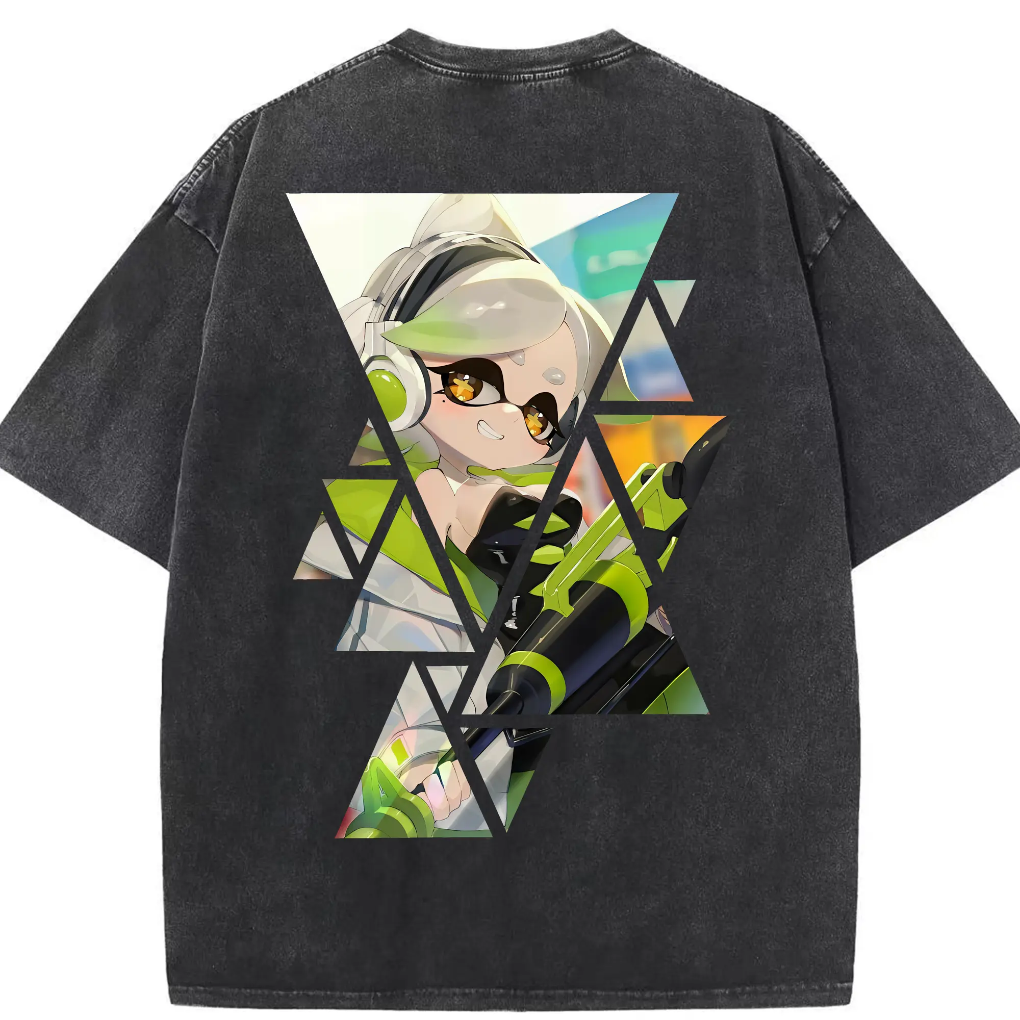スプラトゥーン グッズ,シオカラーズ ホタル - 綿100％ ヴィンテージ風 半袖Tシャツ ・ 背面プリント ・ 柔らか肌触り ・ 通気性 快適 ・ スポーツ カジュアル 外出用