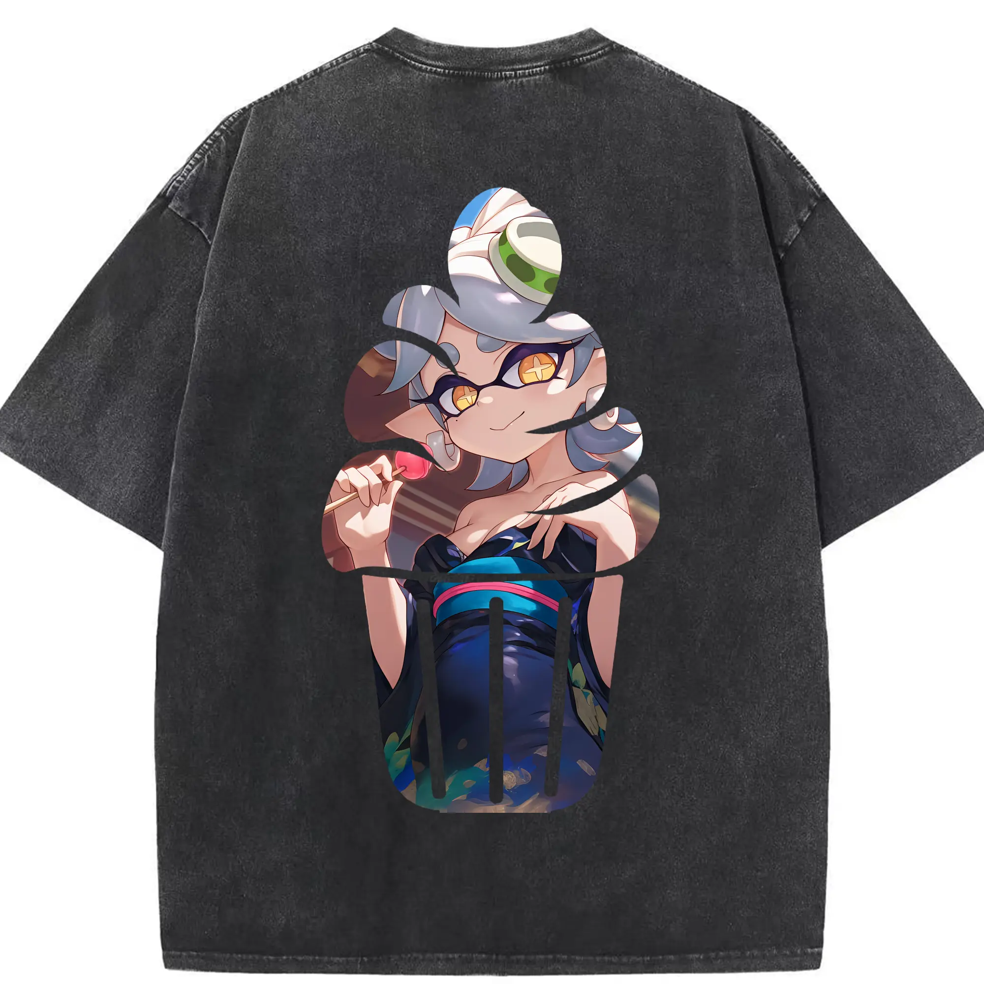 スプラトゥーン グッズ,シオカラーズ ホタル - 綿100％ ヴィンテージ風 半袖Tシャツ ・ 背面プリント ・ 柔らか肌触り ・ 通気性 快適 ・ スポーツ カジュアル 外出用