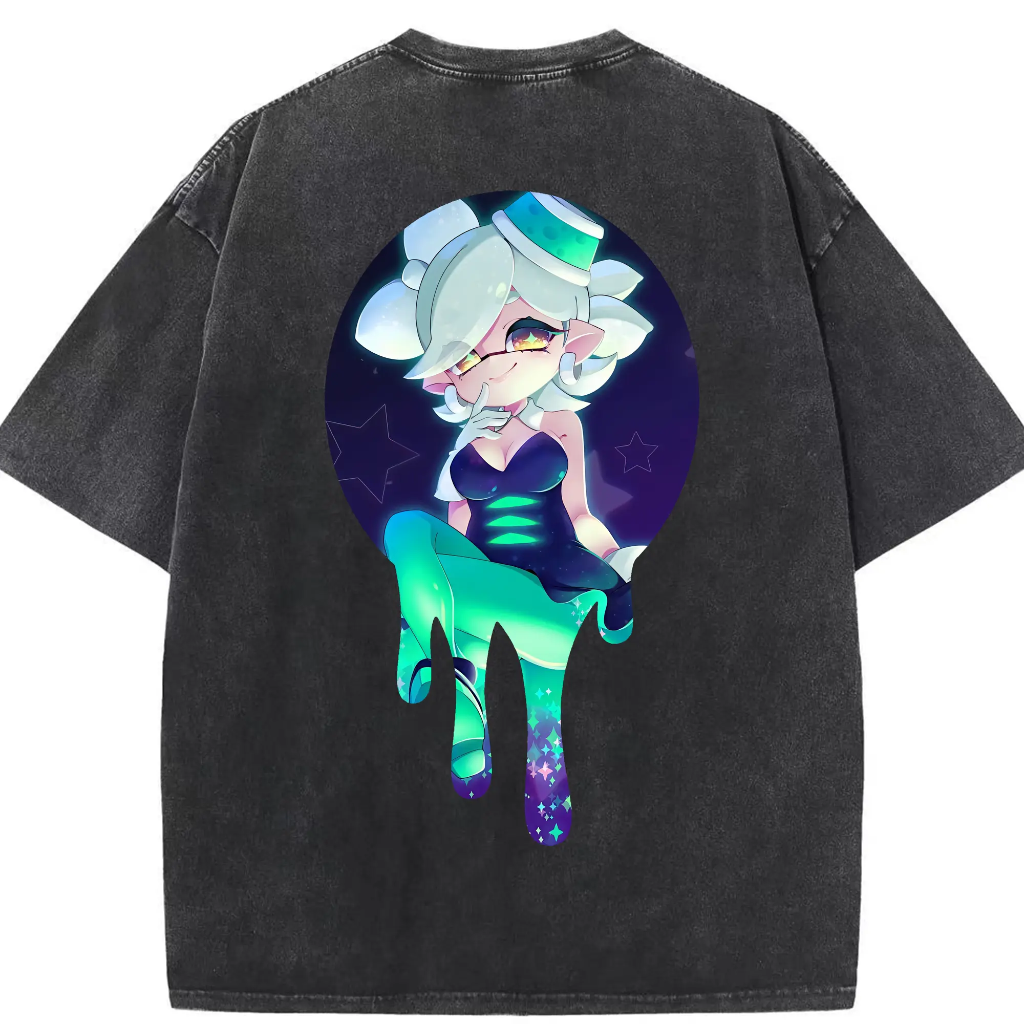 スプラトゥーン グッズ,シオカラーズ ホタル - 綿100％ ヴィンテージ風 半袖Tシャツ ・ 背面プリント ・ 柔らか肌触り ・ 通気性 快適 ・ スポーツ カジュアル 外出用