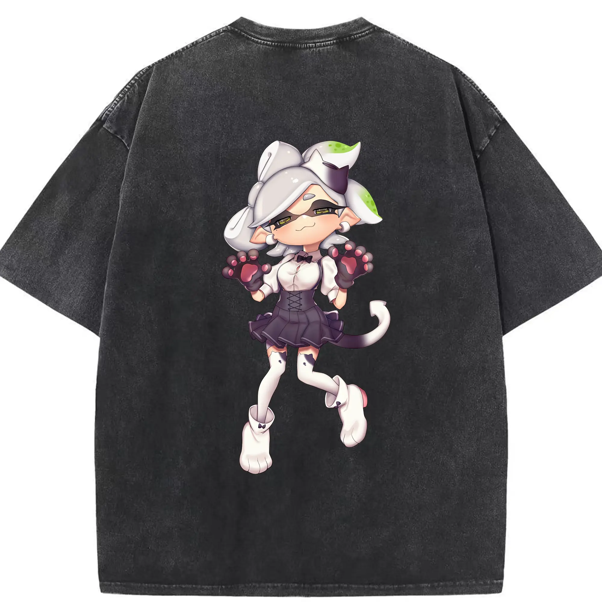 スプラトゥーン グッズ,シオカラーズ ホタル - 綿100％ ヴィンテージ風 半袖Tシャツ ・ 背面プリント ・ 柔らか肌触り ・ 通気性 快適 ・ スポーツ カジュアル 外出用