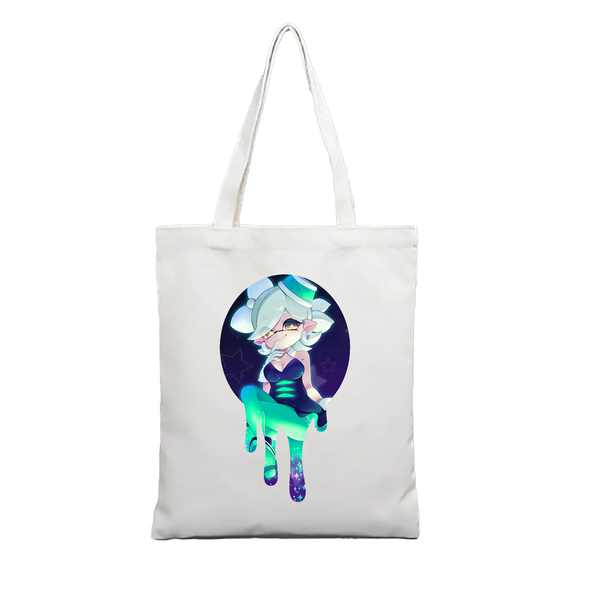 スプラトゥーン グッズ,シオカラーズ ホタル - 縦型キャンバス手提げバッグ（トートバッグ） ・ キャンバス素材 ・ ショッピング用 ・ 軽量 丈夫 お手入れ簡単