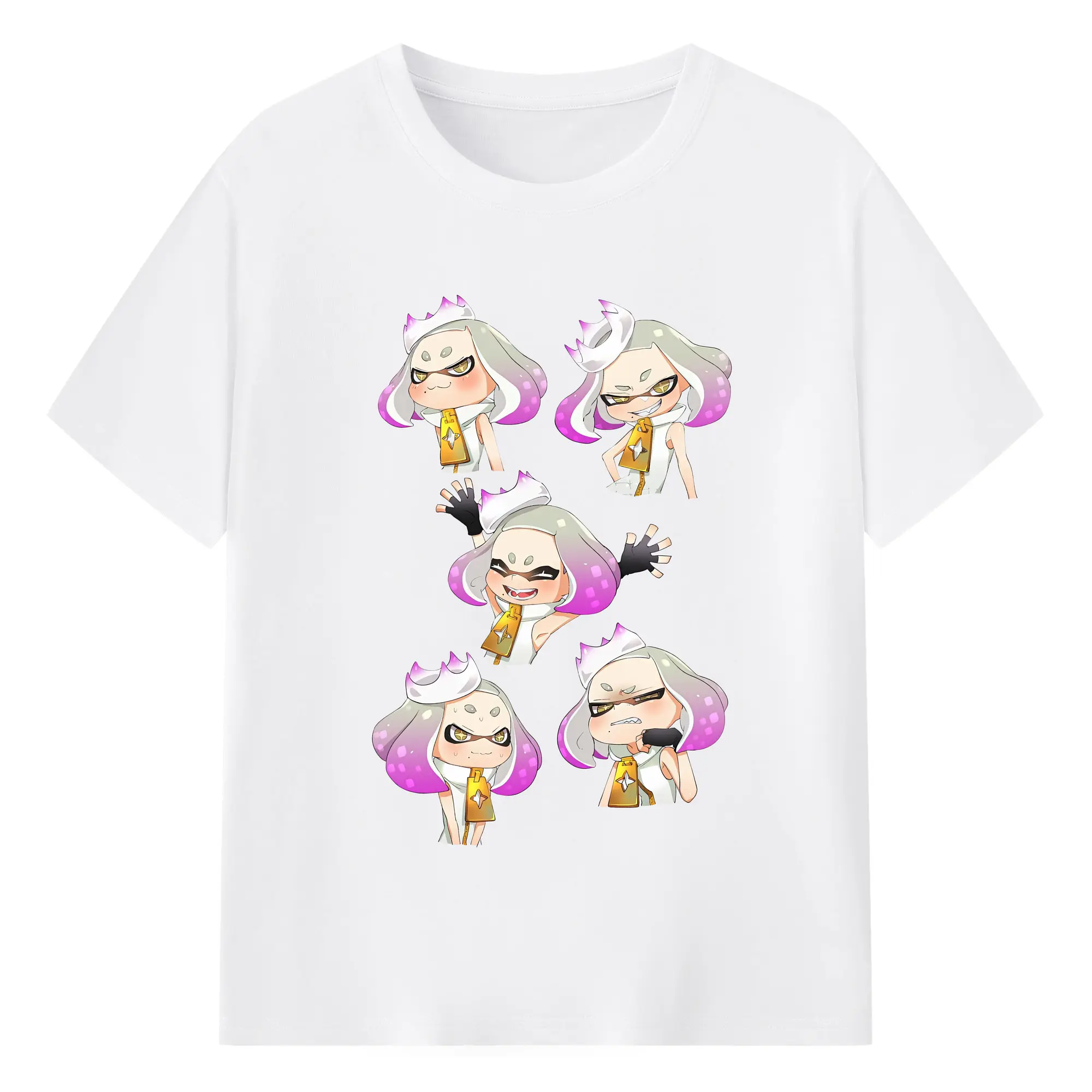 スプラトゥーン グッズ,ヒメ - 綿100％ 半袖Tシャツ ・ フロントプリント ・ 快適 通気性 ・ 日常使い 散歩 スポーツ用