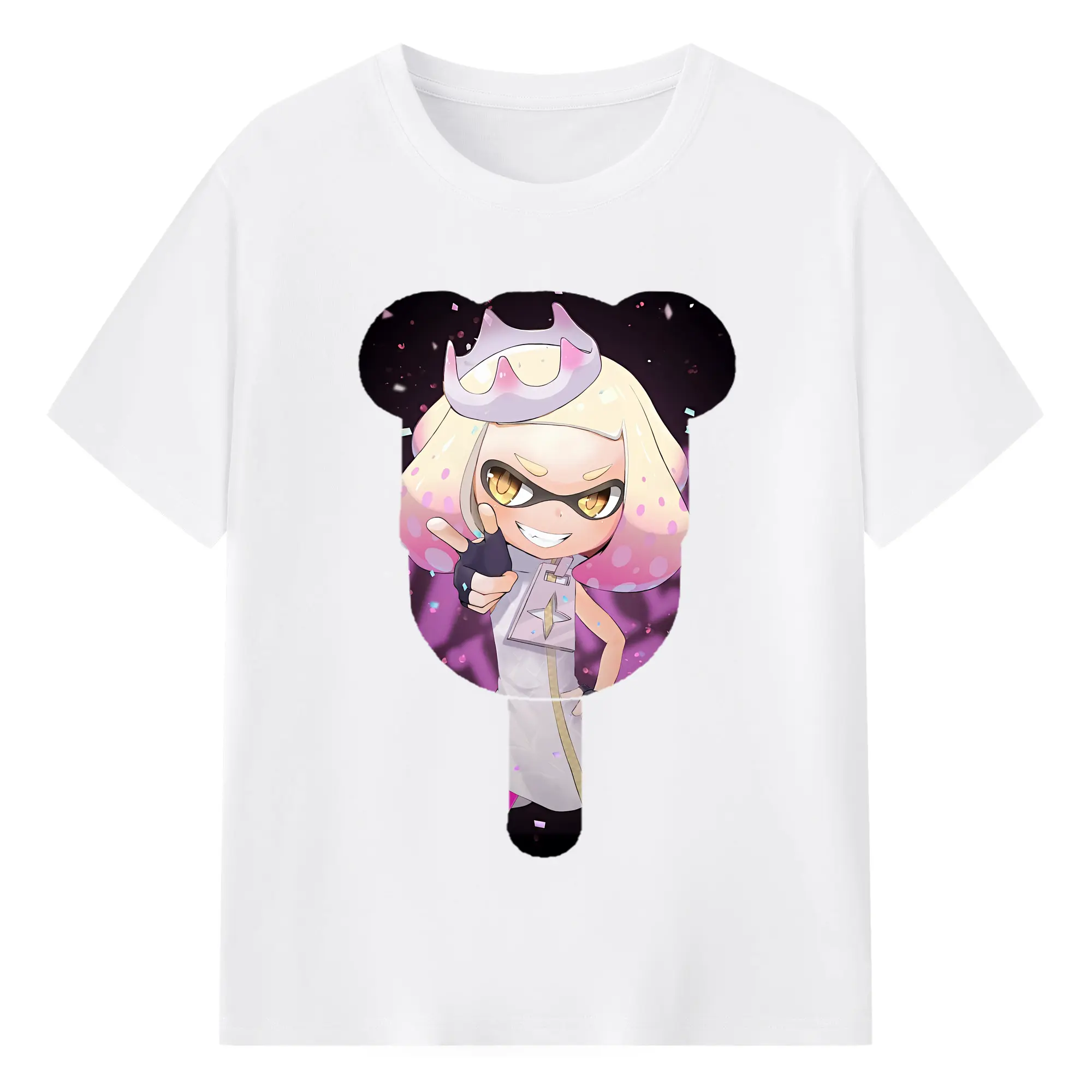 スプラトゥーン グッズ,ヒメ - 綿100％ 半袖Tシャツ ・ フロントプリント ・ 快適 通気性 ・ 日常使い 散歩 スポーツ用