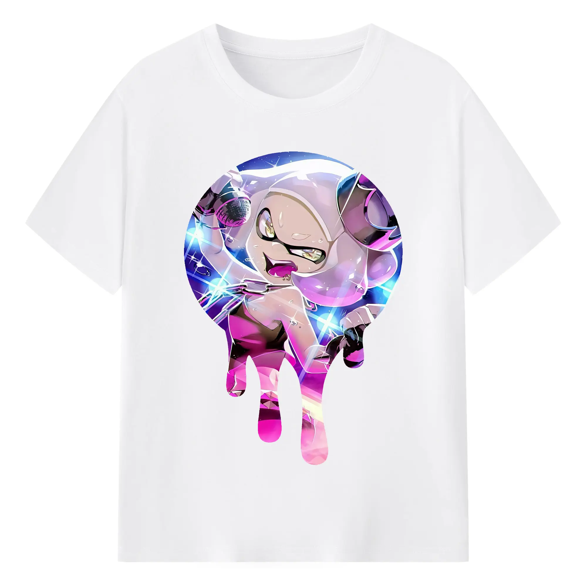 スプラトゥーン グッズ,ヒメ - 綿100％ 半袖Tシャツ ・ フロントプリント ・ 快適 通気性 ・ 日常使い 散歩 スポーツ用