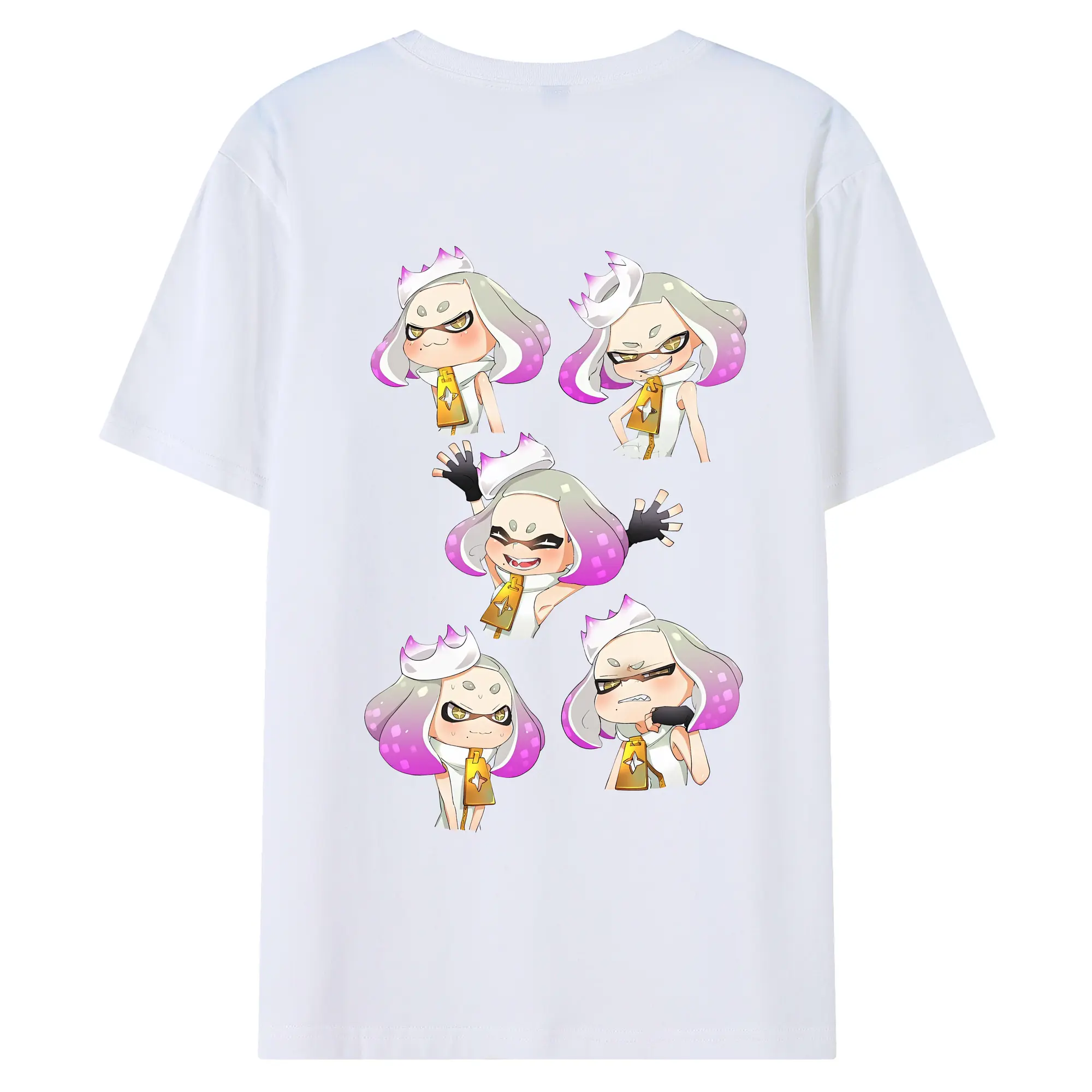スプラトゥーン グッズ,ヒメ - 綿100％ 半袖Tシャツ ・ バックプリント ・ 快適 通気性 ・ 日常使い 散歩 スポーツ用