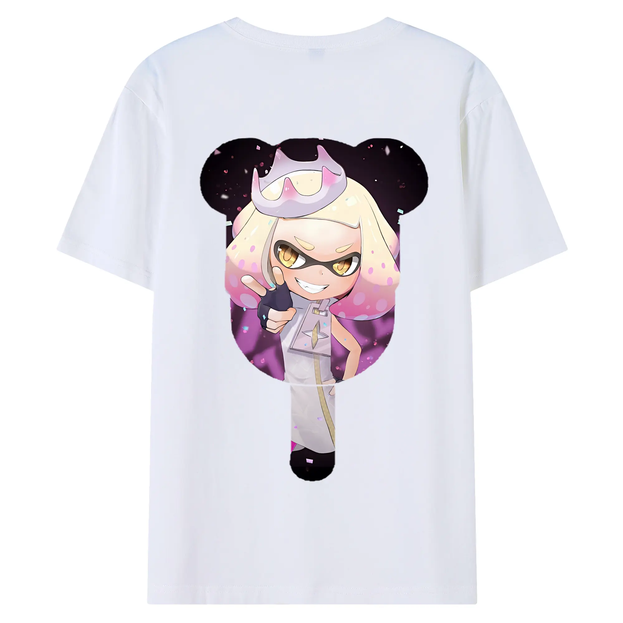 スプラトゥーン グッズ,ヒメ - 綿100％ 半袖Tシャツ ・ バックプリント ・ 快適 通気性 ・ 日常使い 散歩 スポーツ用