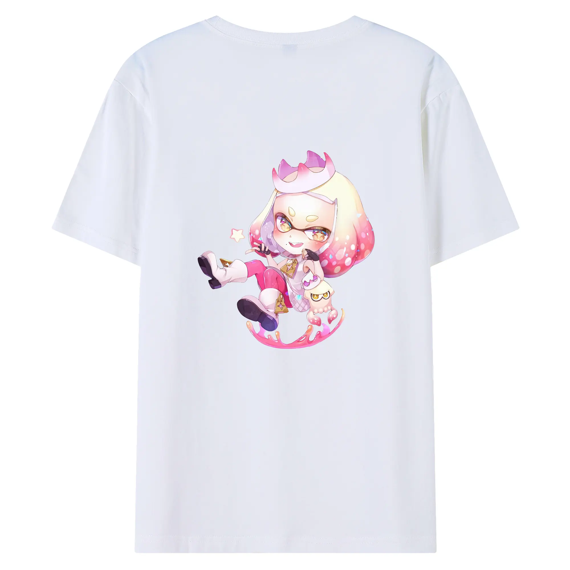 スプラトゥーン グッズ,ヒメ - 綿100％ 半袖Tシャツ ・ バックプリント ・ 快適 通気性 ・ 日常使い 散歩 スポーツ用