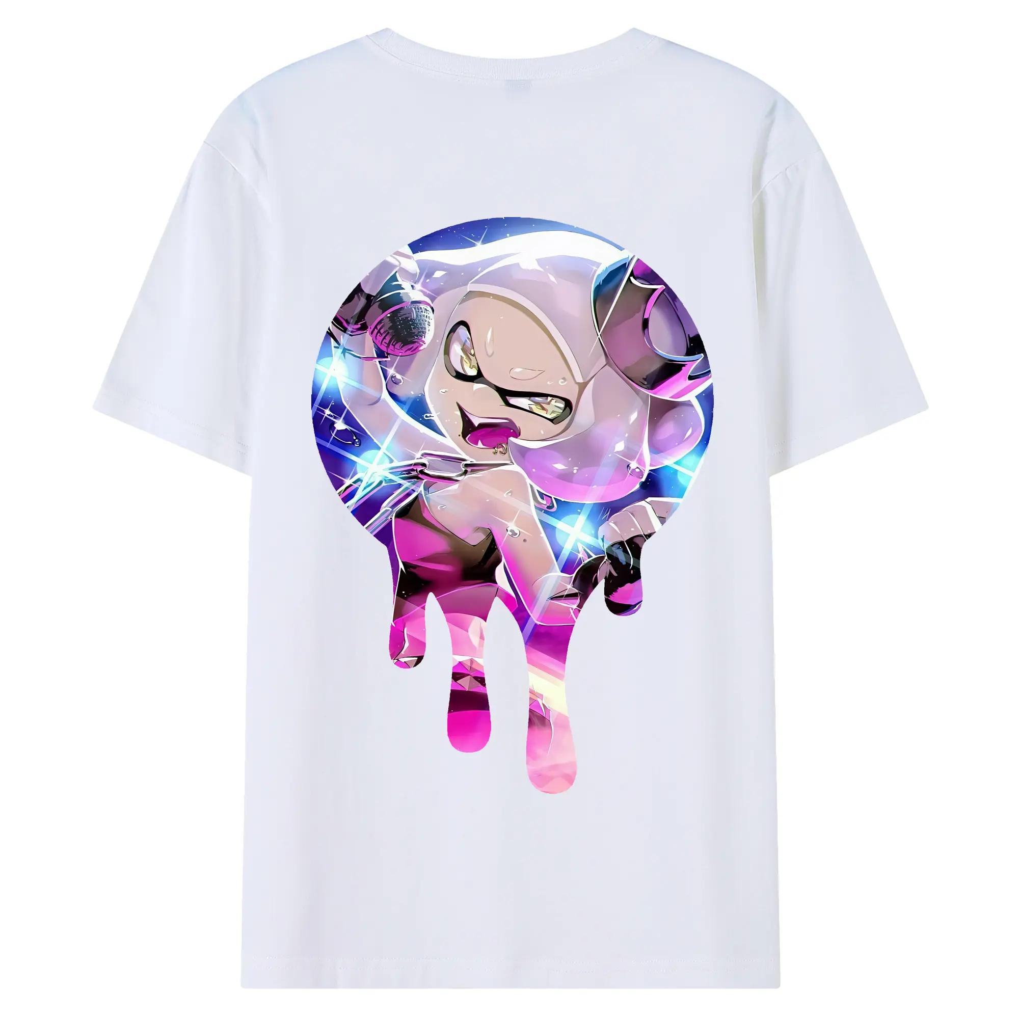 スプラトゥーン グッズ,ヒメ - 綿100％ 半袖Tシャツ ・ バックプリント ・ 快適 通気性 ・ 日常使い 散歩 スポーツ用