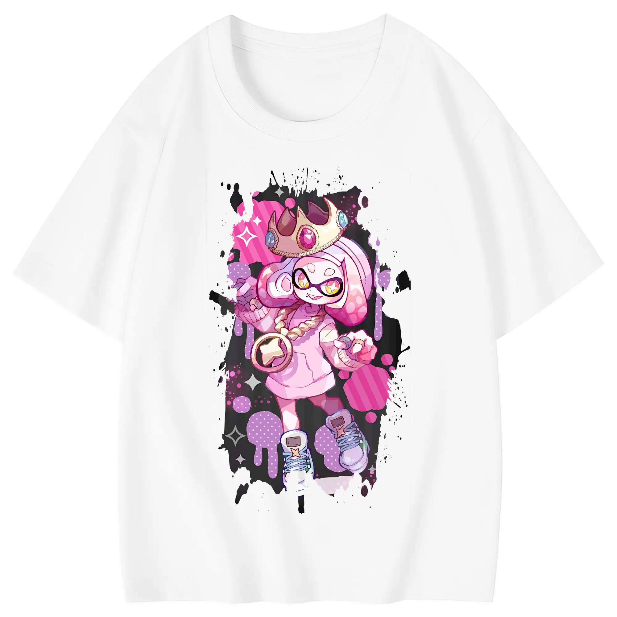 スプラトゥーン グッズ,ヒメ - 綿100％ キッズTシャツ ・ フロントプリント ・ 快適 通気性 ・ スポーツ カジュアル 散歩用