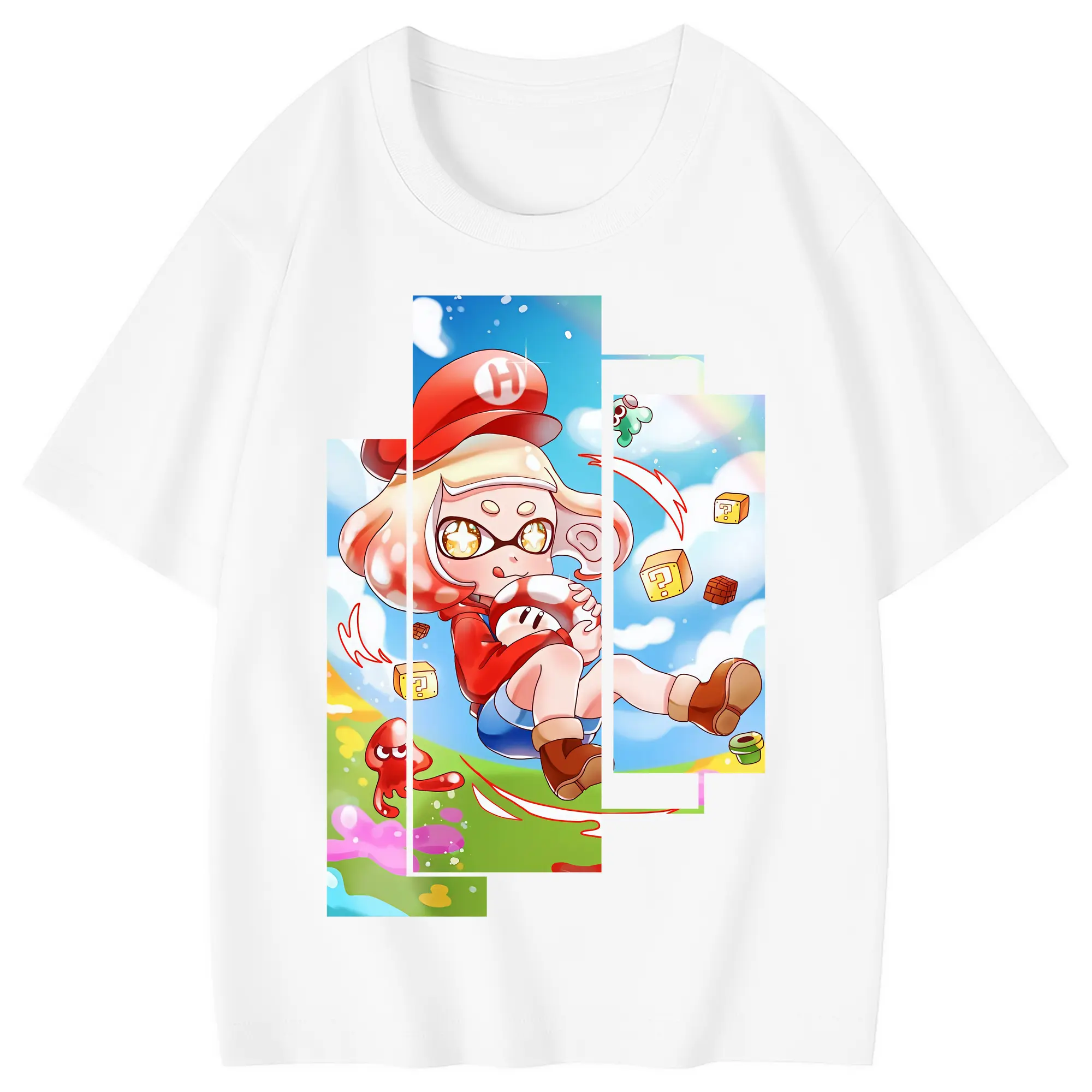 スプラトゥーン グッズ,ヒメ - 綿100％ キッズTシャツ ・ フロントプリント ・ 快適 通気性 ・ スポーツ カジュアル 散歩用