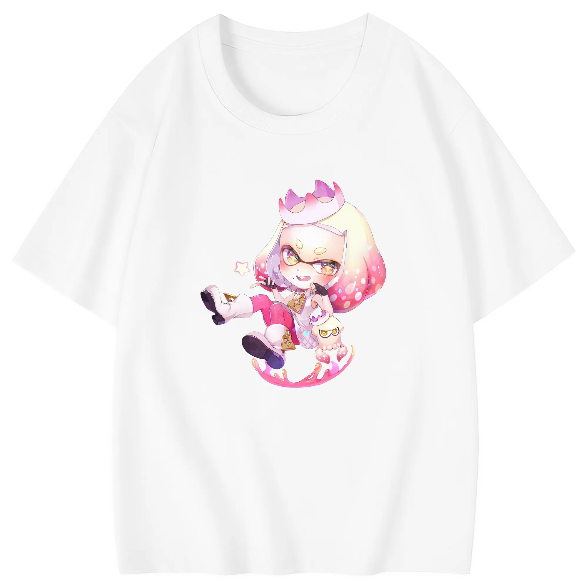 スプラトゥーン グッズ,ヒメ - 綿100％ キッズTシャツ ・ フロントプリント ・ 快適 通気性 ・ スポーツ カジュアル 散歩用