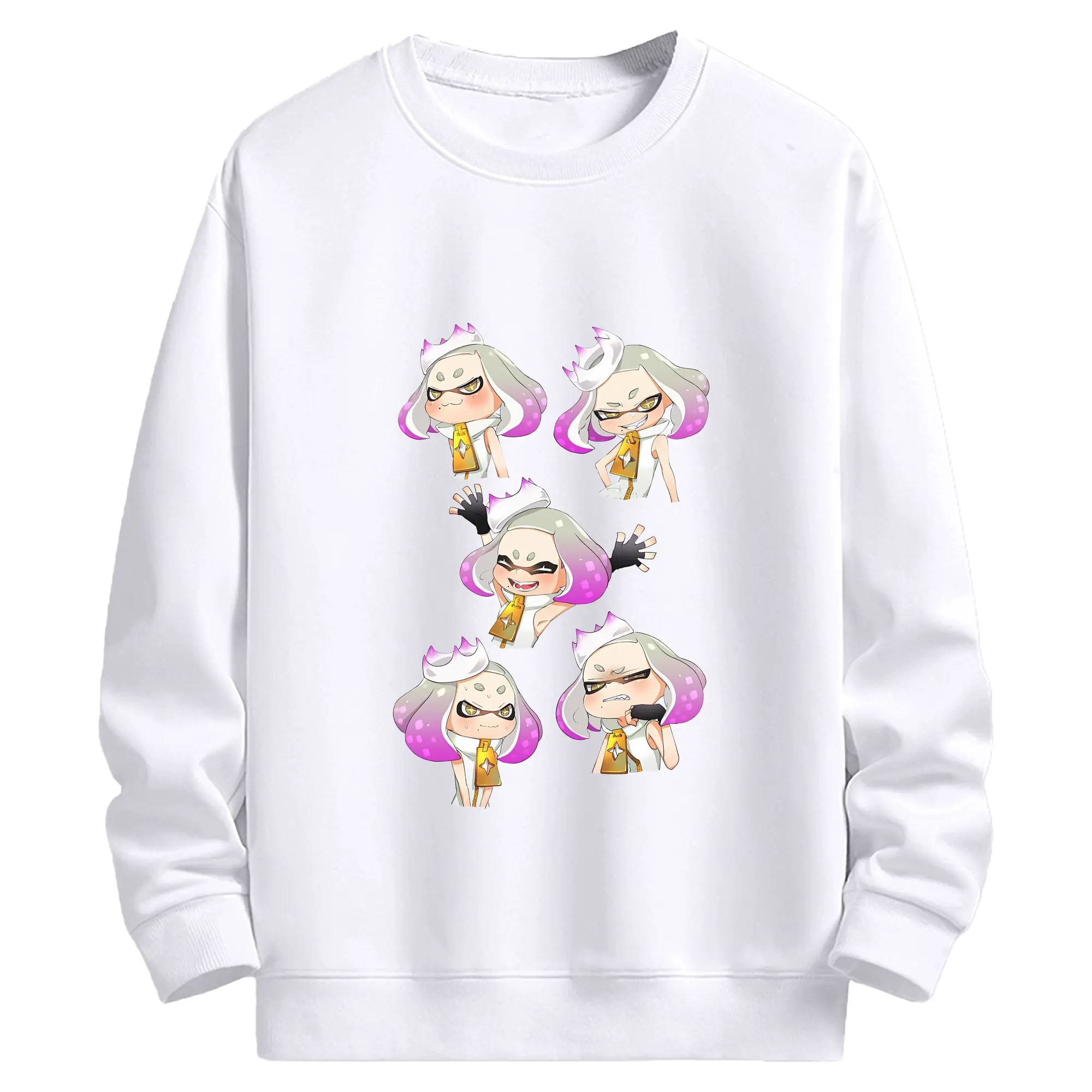 スプラトゥーン グッズ,ヒメ - 高品質 クルーネック スウェット ・ コットン59％ ポリエステル41％ ・ ユニセックス 長袖 トレーナー ・ カジュアル デイリー スポーツ 散歩用