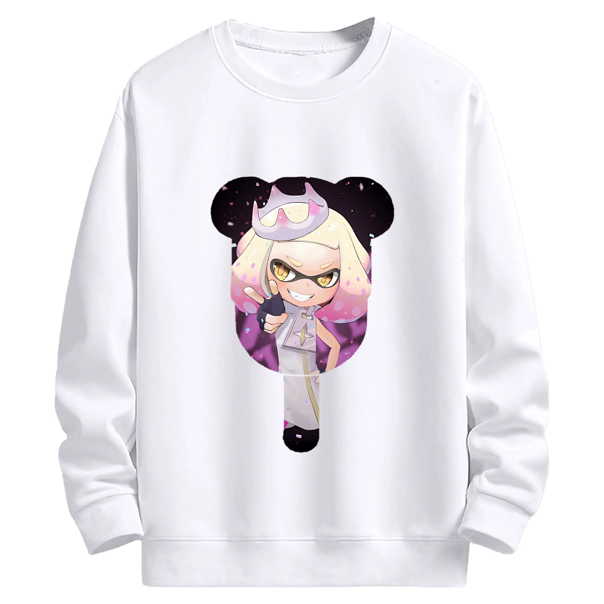 スプラトゥーン グッズ,ヒメ - 高品質 クルーネック スウェット ・ コットン59％ ポリエステル41％ ・ ユニセックス 長袖 トレーナー ・ カジュアル デイリー スポーツ 散歩用