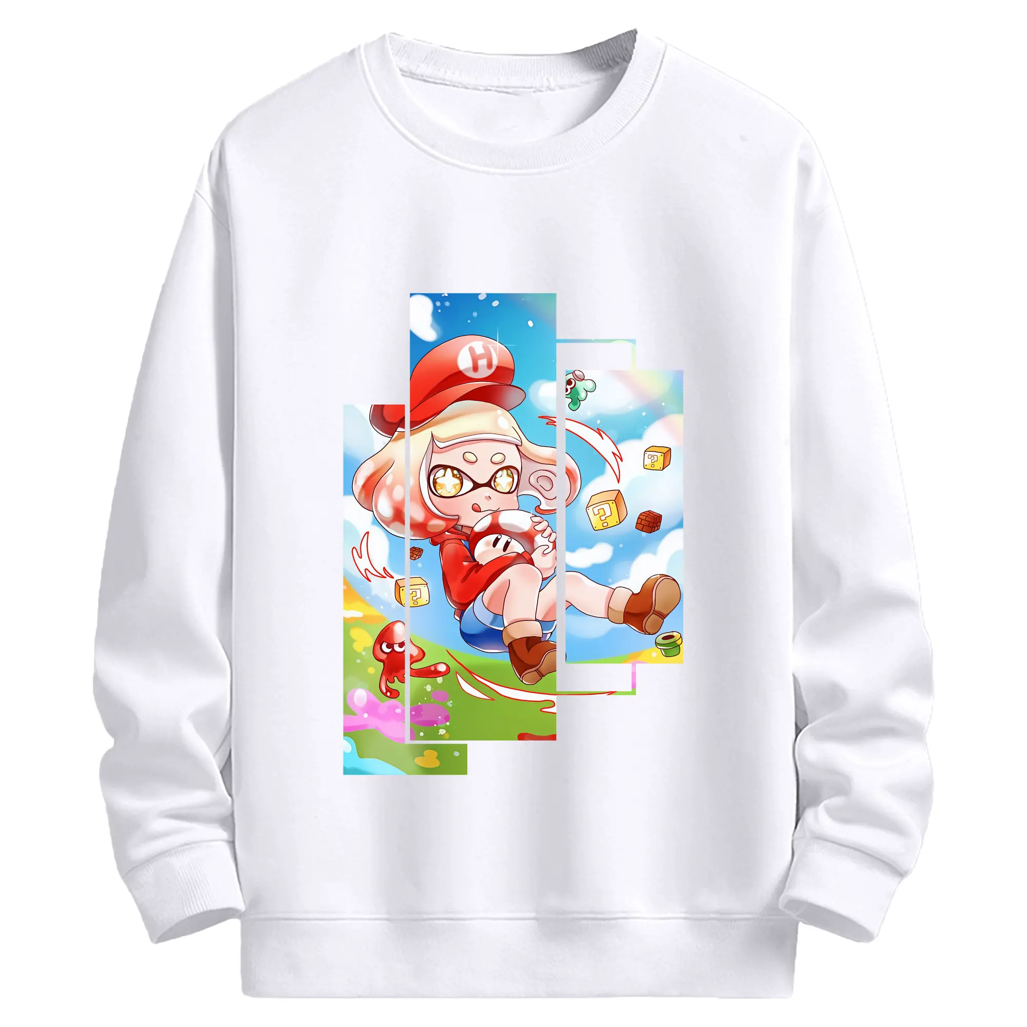 スプラトゥーン グッズ,ヒメ - 高品質 クルーネック スウェット ・ コットン59％ ポリエステル41％ ・ ユニセックス 長袖 トレーナー ・ カジュアル デイリー スポーツ 散歩用