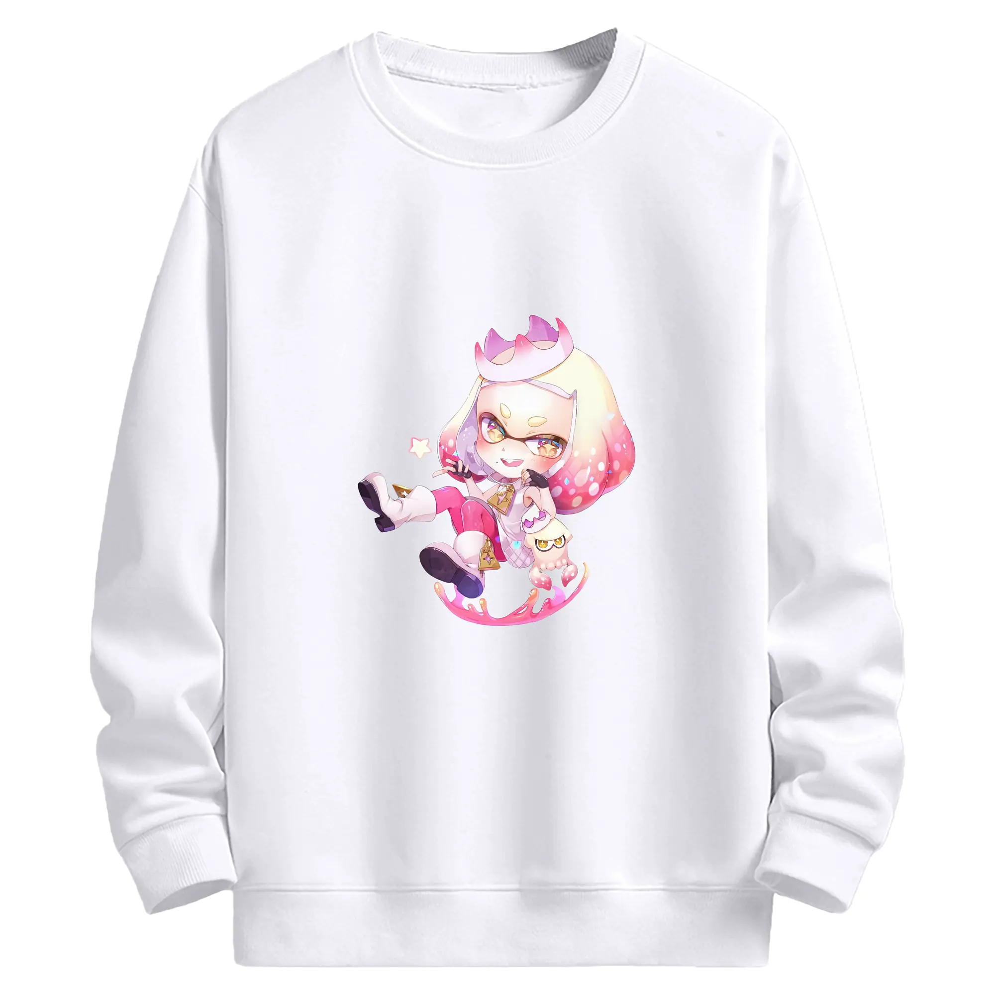 スプラトゥーン グッズ,ヒメ - 高品質 クルーネック スウェット ・ コットン59％ ポリエステル41％ ・ ユニセックス 長袖 トレーナー ・ カジュアル デイリー スポーツ 散歩用