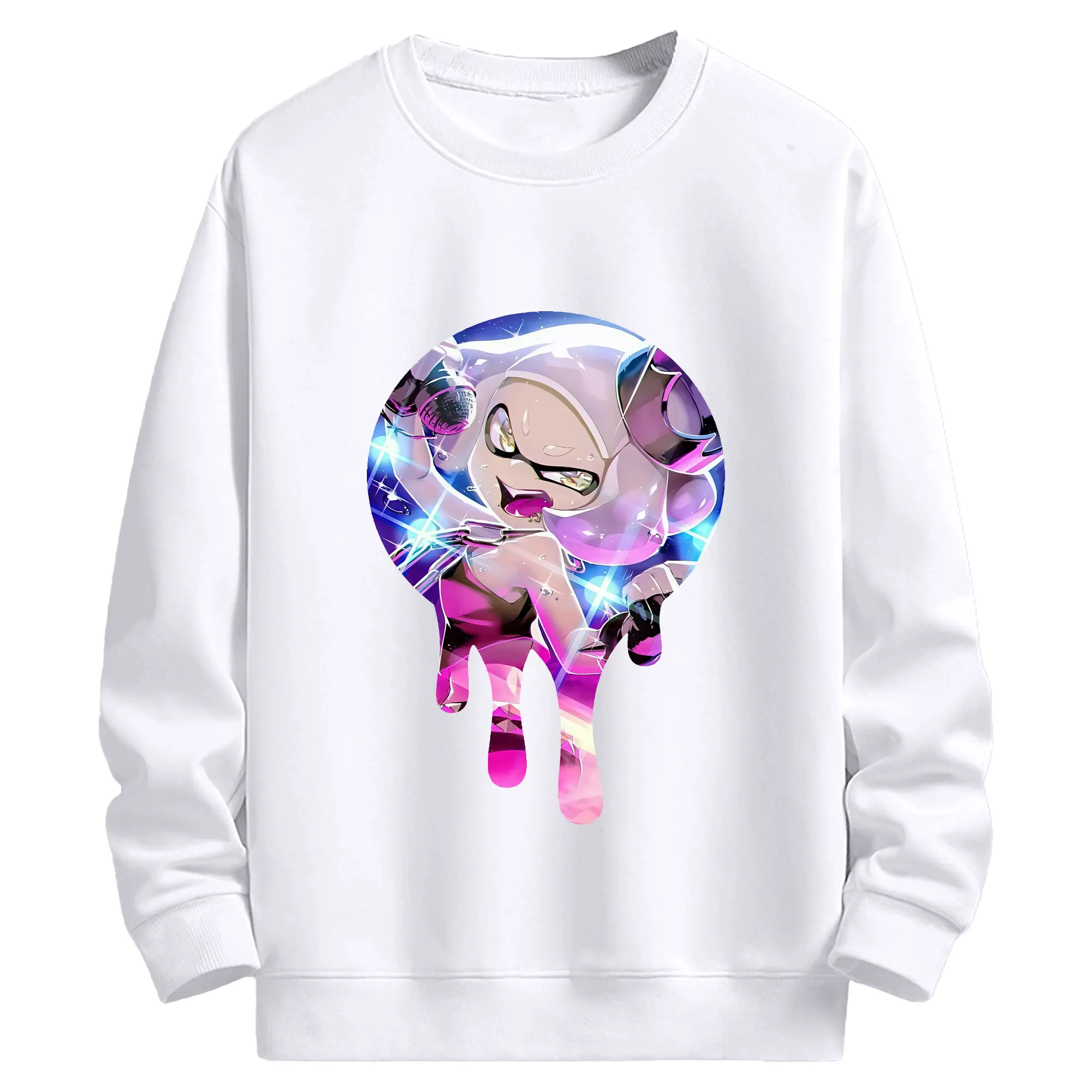 スプラトゥーン グッズ,ヒメ - 高品質 クルーネック スウェット ・ コットン59％ ポリエステル41％ ・ ユニセックス 長袖 トレーナー ・ カジュアル デイリー スポーツ 散歩用