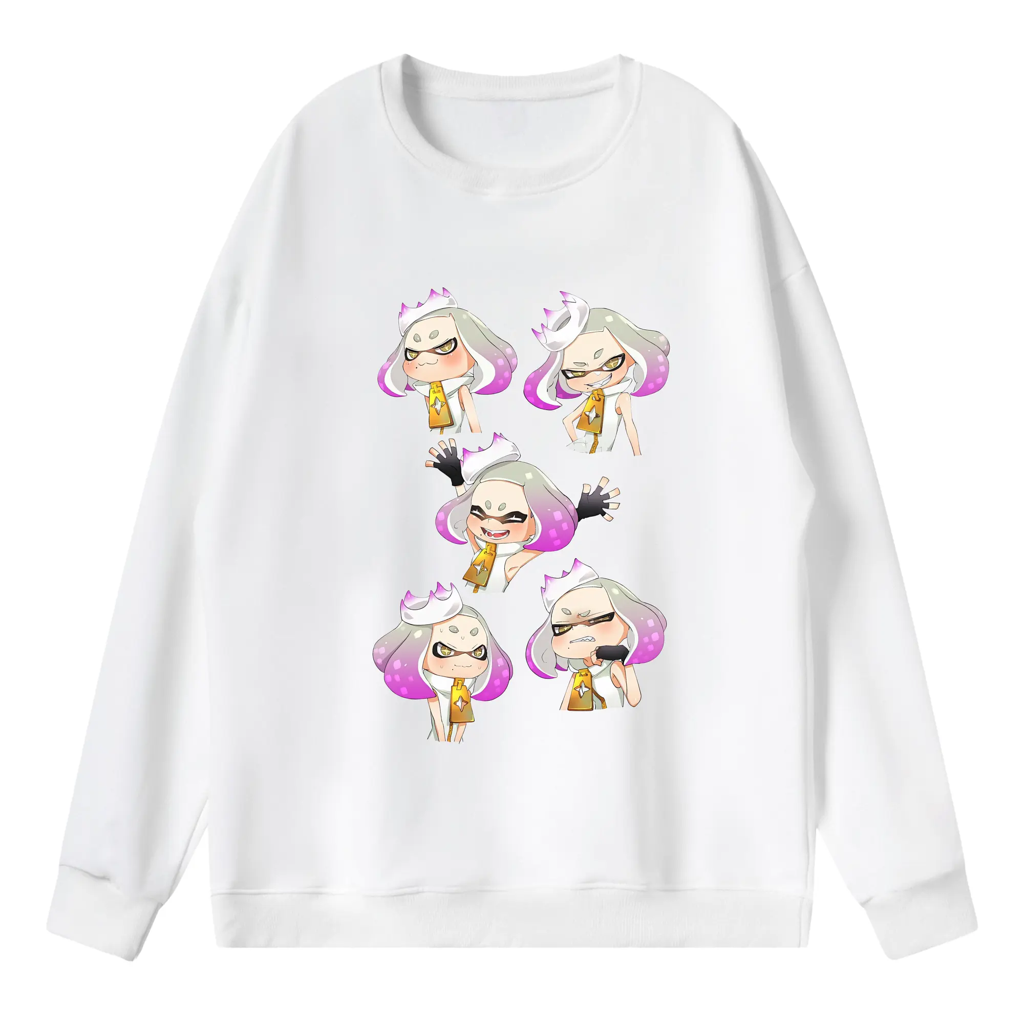 スプラトゥーン グッズ,ヒメ - 薄手 クルーネック スウェット 裏毛260g · ポリエステル 春秋向け カジュアル 男女兼用 · トレーナー デイリー スポーツ 散歩に最適