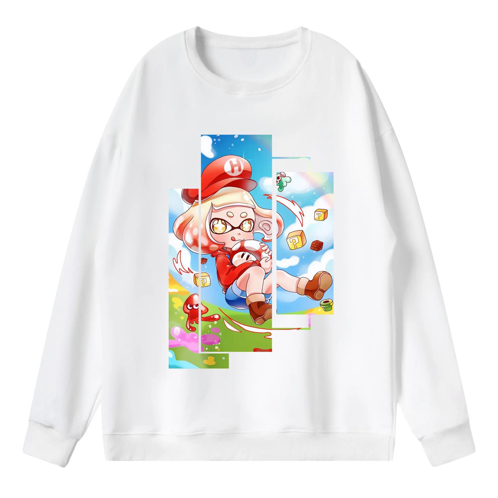 スプラトゥーン グッズ,ヒメ - 薄手 クルーネック スウェット 裏毛260g · ポリエステル 春秋向け カジュアル 男女兼用 · トレーナー デイリー スポーツ 散歩に最適