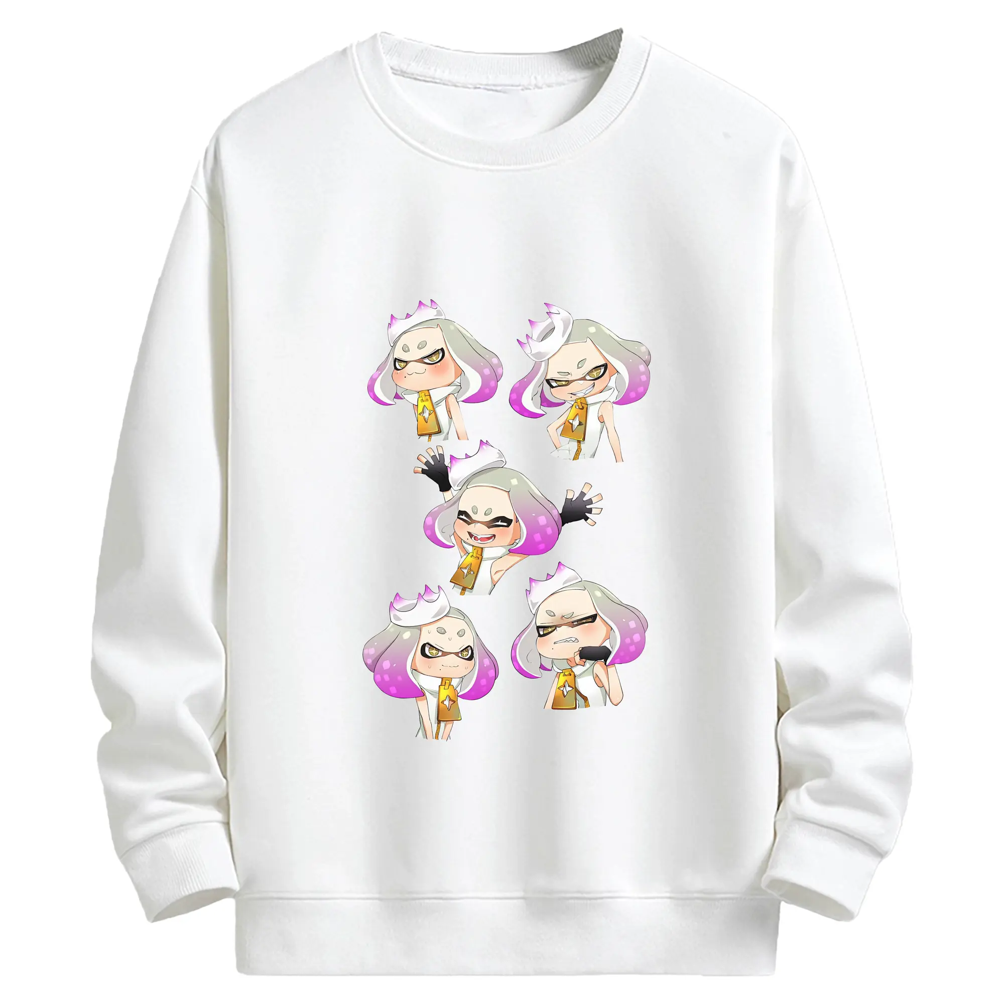 スプラトゥーン グッズ,ヒメ - キッズ クルーネックスウェットシャツ ・ フロントプリント ・ 綿80％ ポリエステル20％ ・ 快適 通学 スポーツ 日常使い お散歩用