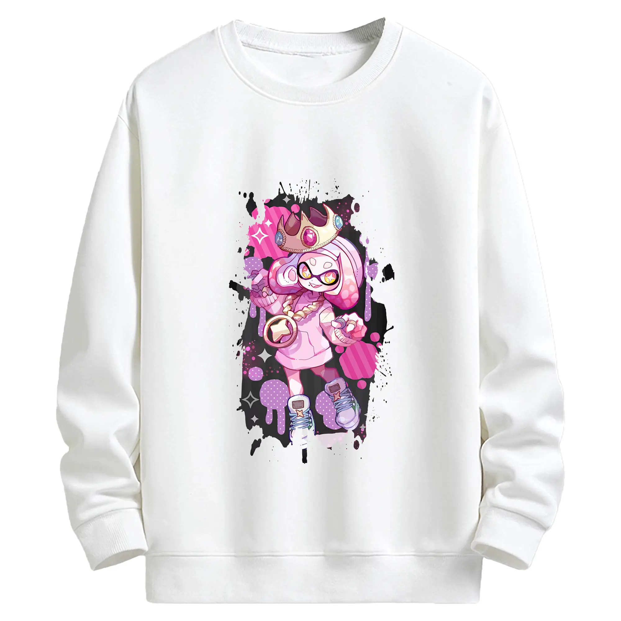 スプラトゥーン グッズ,ヒメ - キッズ クルーネックスウェットシャツ ・ フロントプリント ・ 綿80％ ポリエステル20％ ・ 快適 通学 スポーツ 日常使い お散歩用