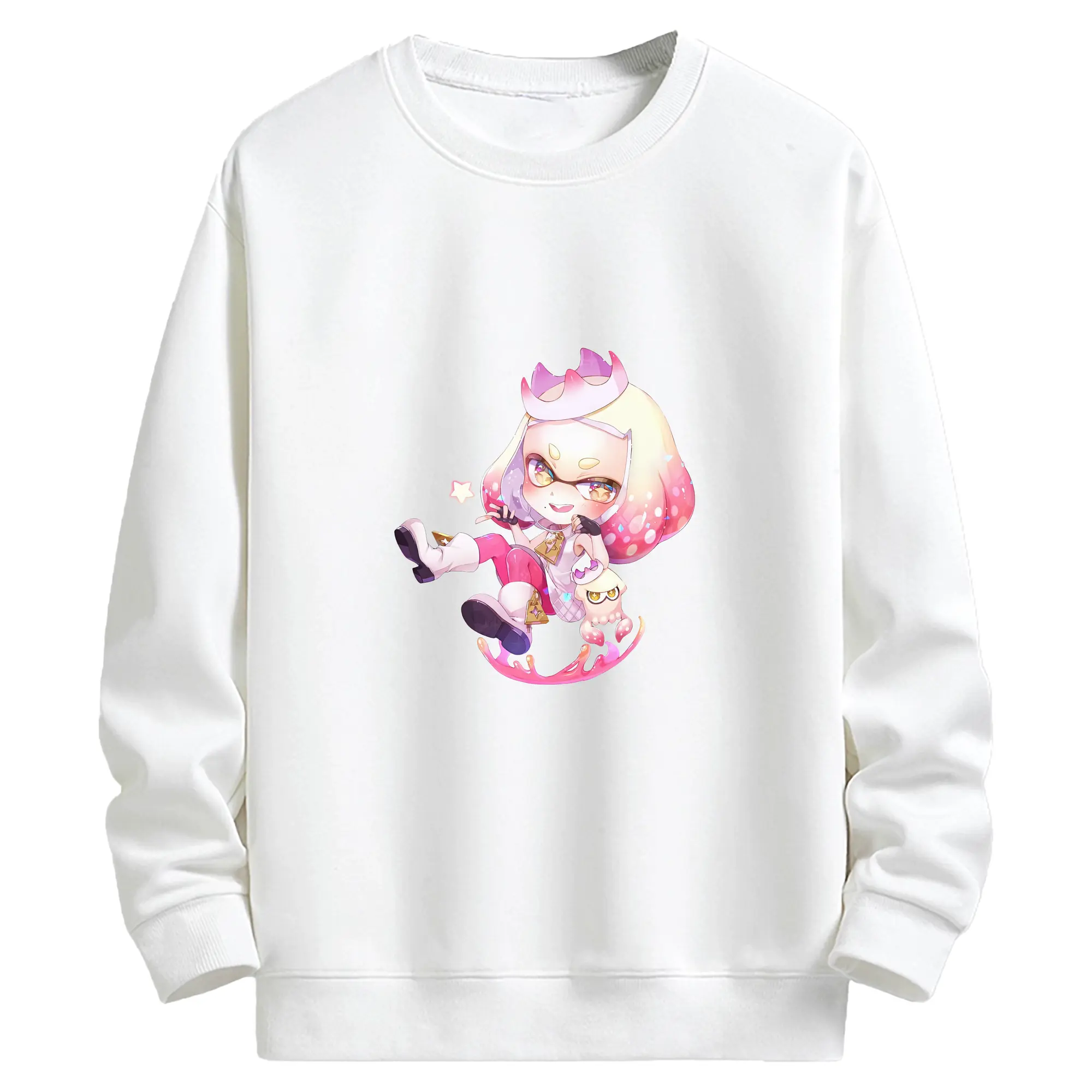 スプラトゥーン グッズ,ヒメ - キッズ クルーネックスウェットシャツ ・ フロントプリント ・ 綿80％ ポリエステル20％ ・ 快適 通学 スポーツ 日常使い お散歩用