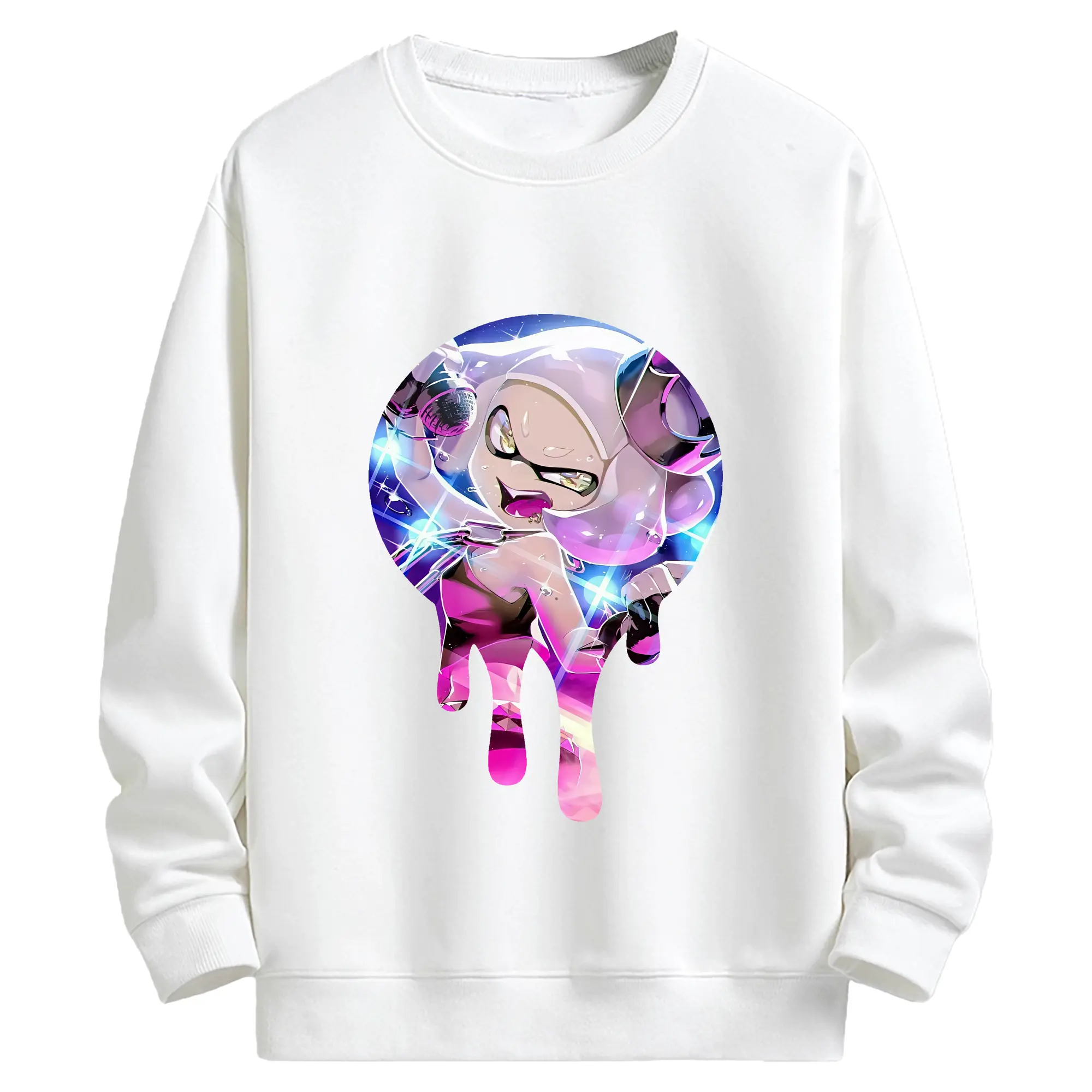 スプラトゥーン グッズ,ヒメ - キッズ クルーネックスウェットシャツ ・ フロントプリント ・ 綿80％ ポリエステル20％ ・ 快適 通学 スポーツ 日常使い お散歩用