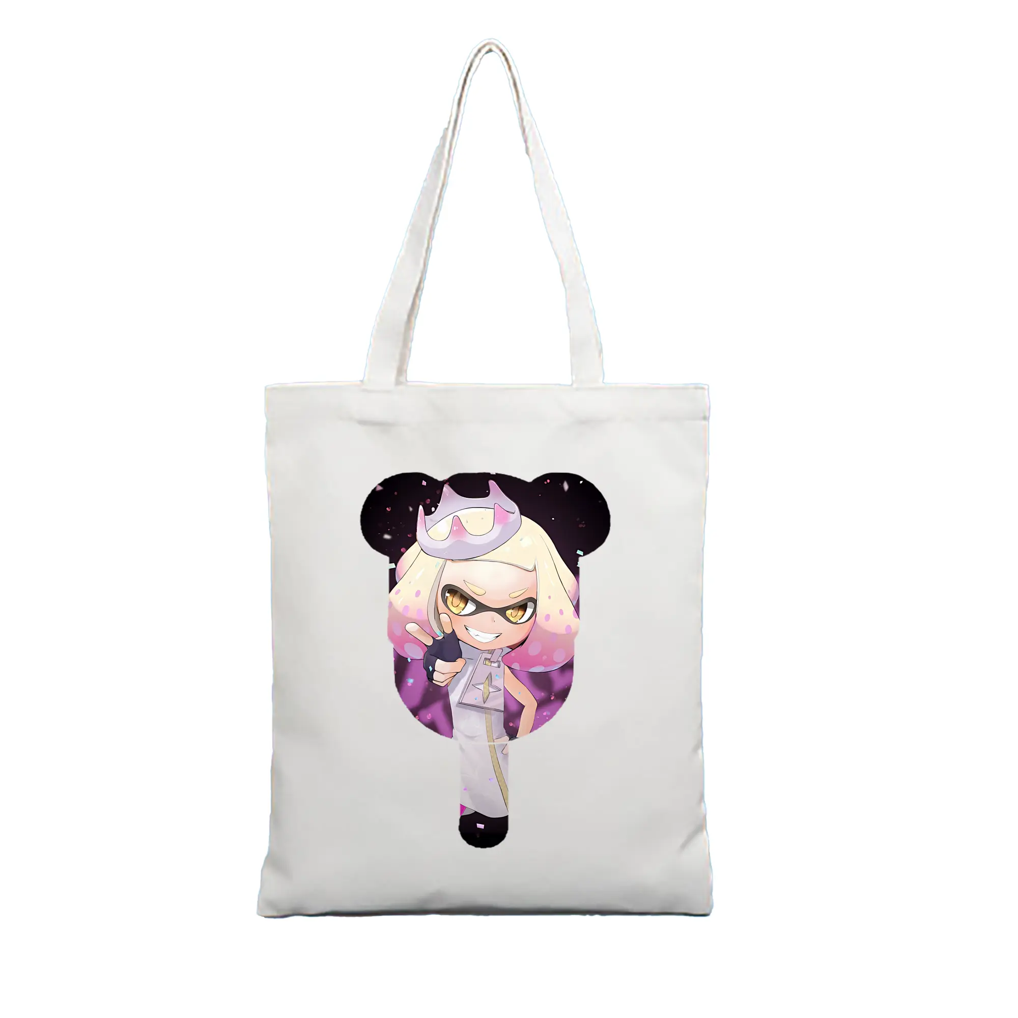 スプラトゥーン グッズ,ヒメ - 縦型キャンバス手提げバッグ（トートバッグ） ・ キャンバス素材 ・ ショッピング用 ・ 軽量 丈夫 お手入れ簡単