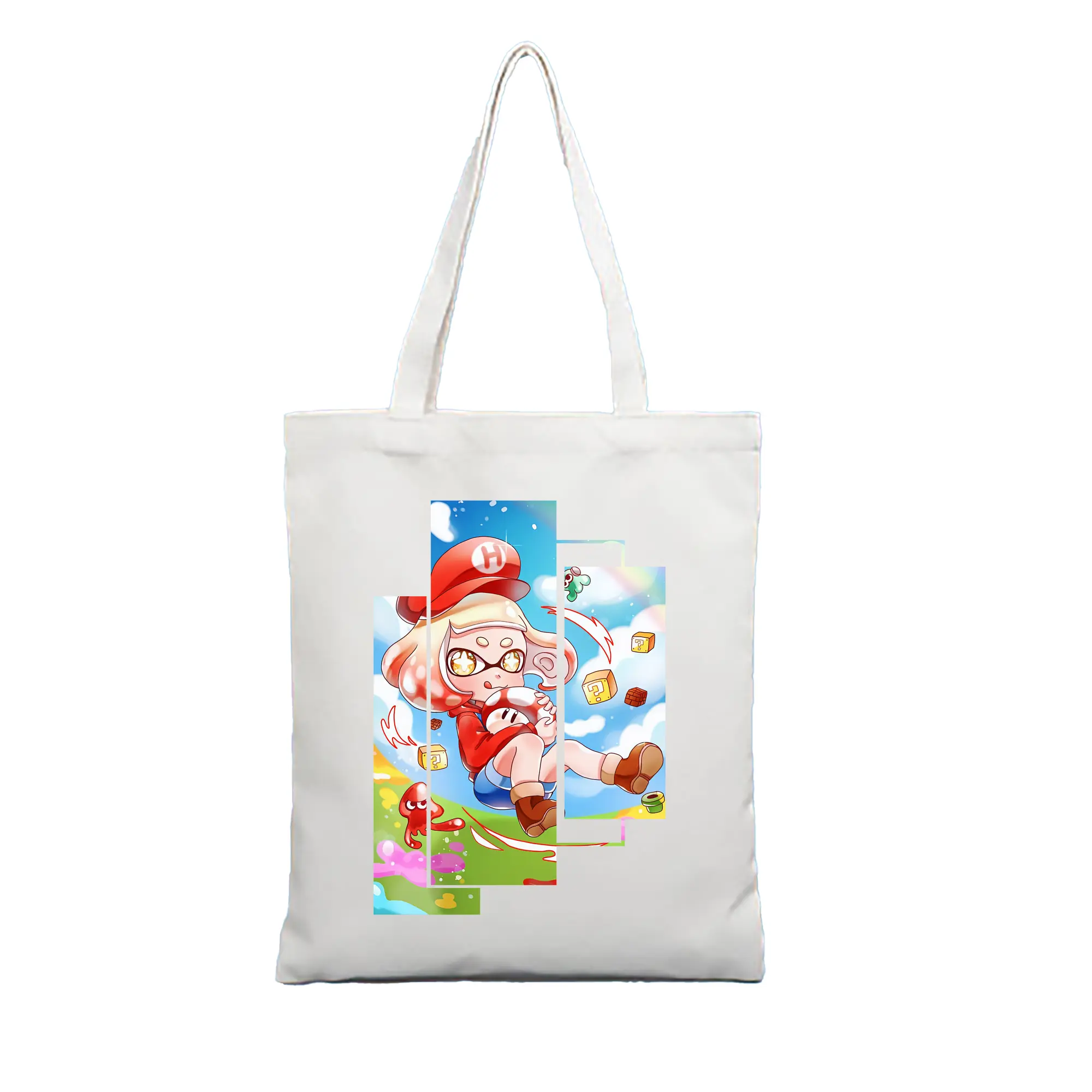 スプラトゥーン グッズ,ヒメ - 縦型キャンバス手提げバッグ（トートバッグ） ・ キャンバス素材 ・ ショッピング用 ・ 軽量 丈夫 お手入れ簡単