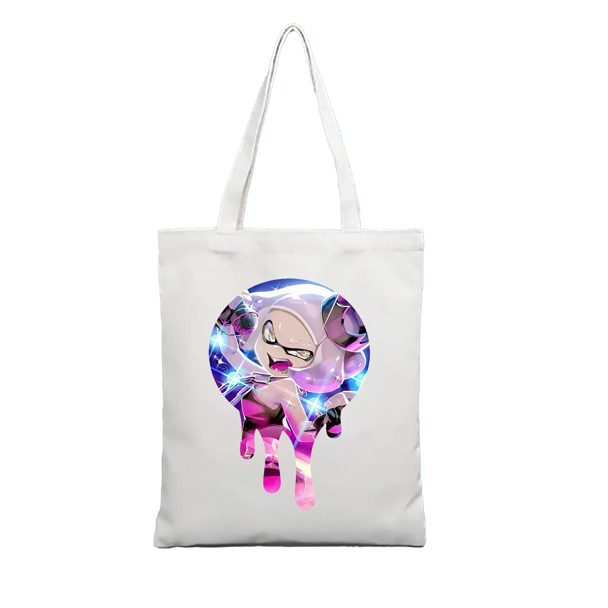 スプラトゥーン グッズ,ヒメ - 縦型キャンバス手提げバッグ（トートバッグ） ・ キャンバス素材 ・ ショッピング用 ・ 軽量 丈夫 お手入れ簡単