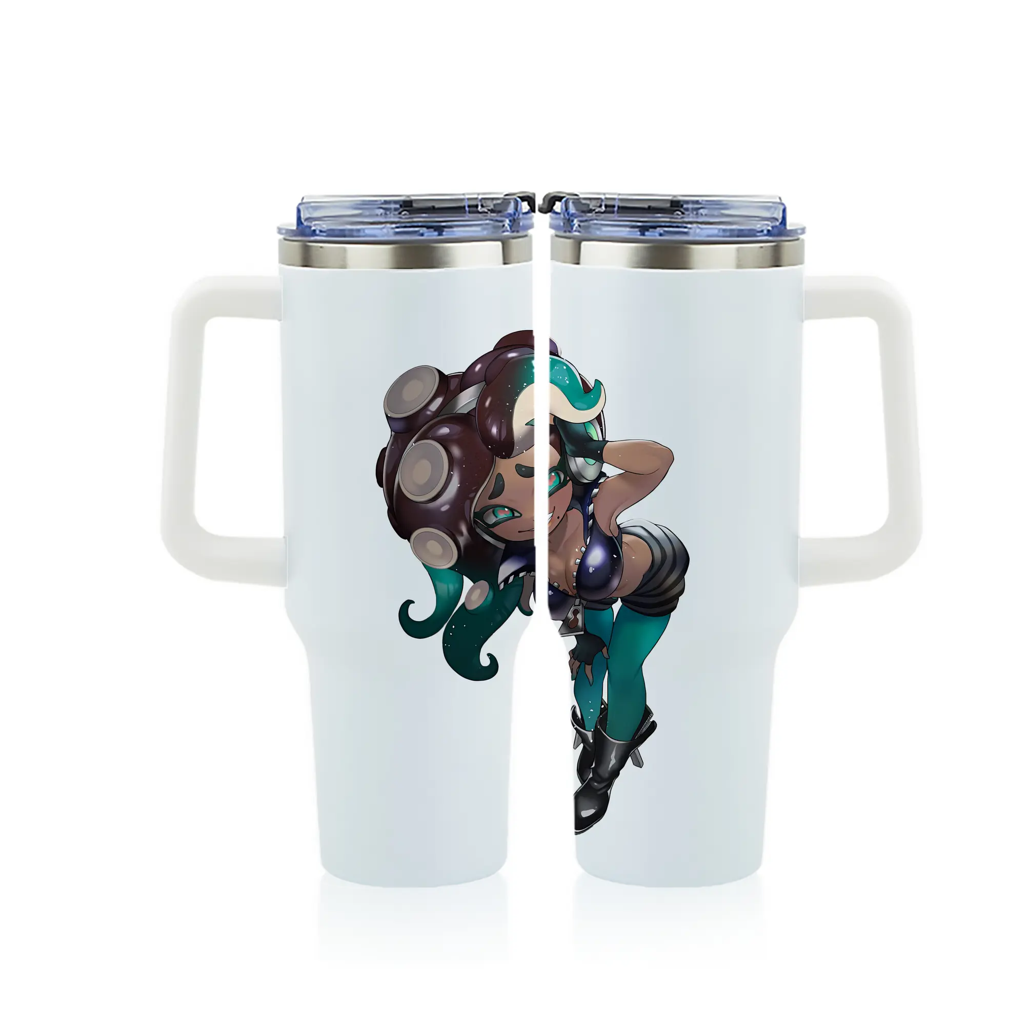 スプラトゥーン グッズ,イイダ - 1200mL フルプリント車用タンブラー ・ 304ステンレス 内側 ・ 201ステンレス 外側 ・ 保温 保冷 ・ 通勤 ドライブ アウトドア用